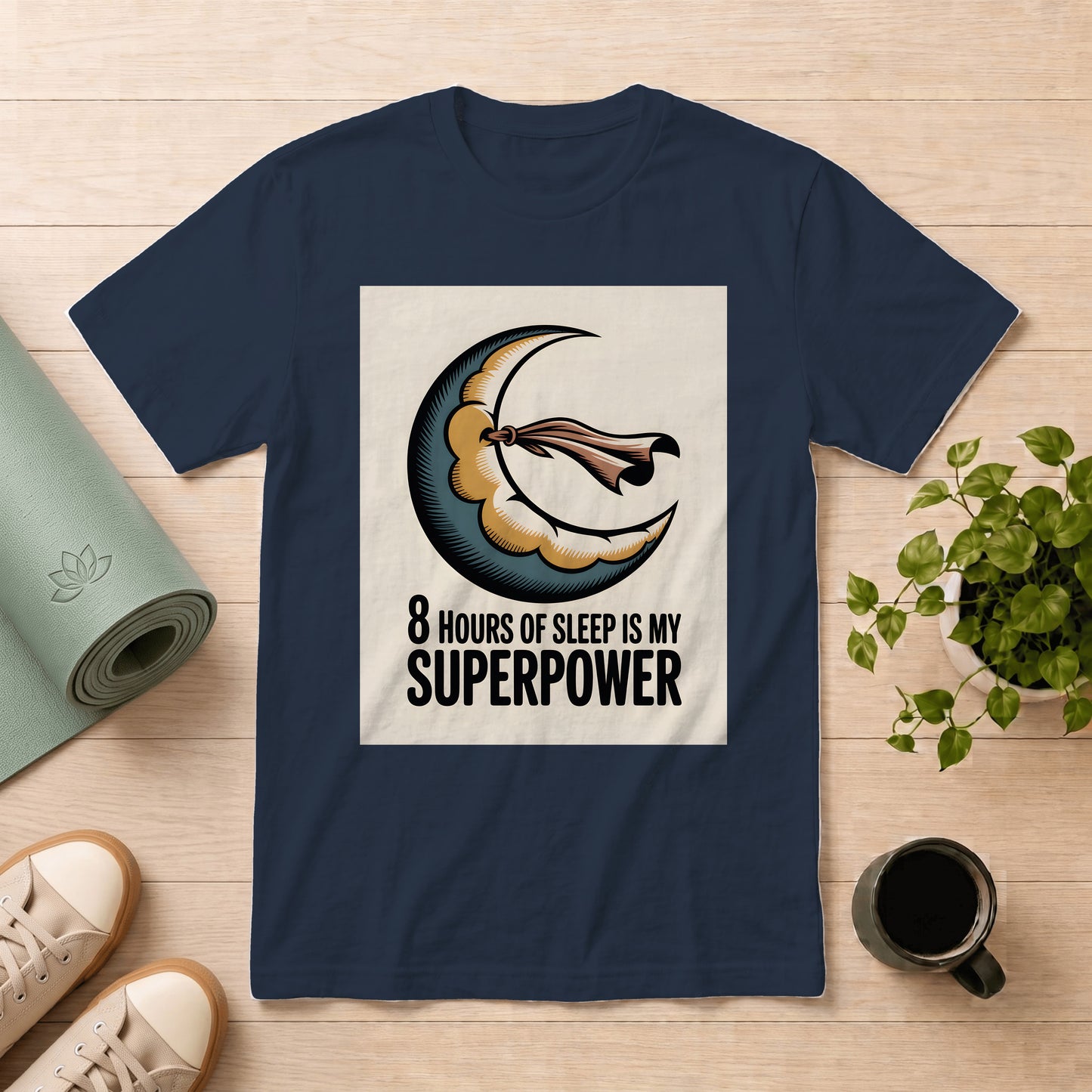 Sleep Superpower T-Shirt — 8 Hours of Sleep Is My Superpower Vintage Moon Tee
