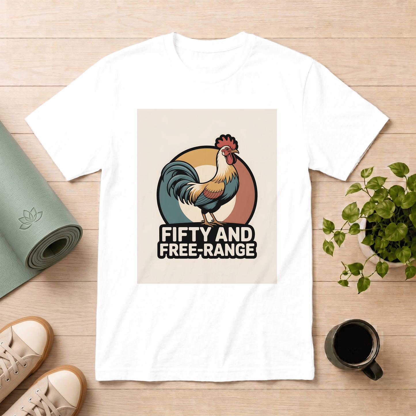 Fifty and Free-Range Rooster T-Shirt