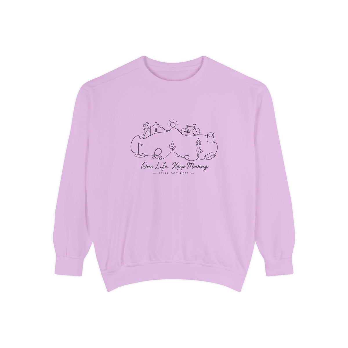 Inspirational Heritage Pullover | One Life Keep Moving Graphic Sweatshirt | Active Lifestyle Top