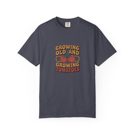 Growing Old and Growing Tomatoes T-Shirt — Vintage Gardeners Tee