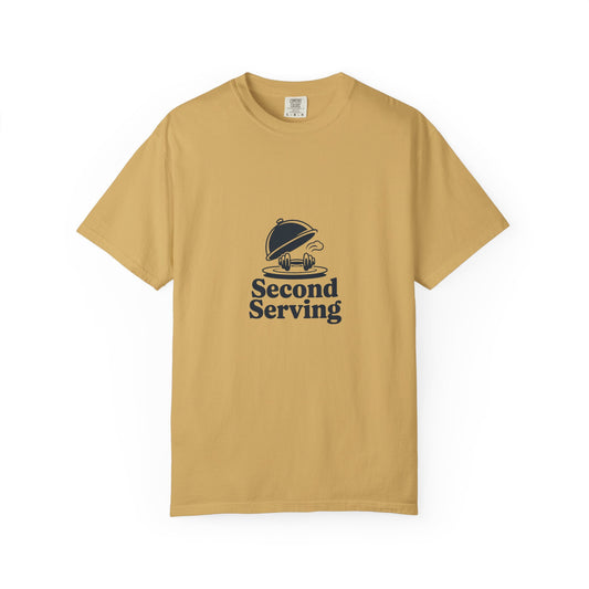 Second Serving T-Shirt — Funny Foodie Tee with Cloche Graphic