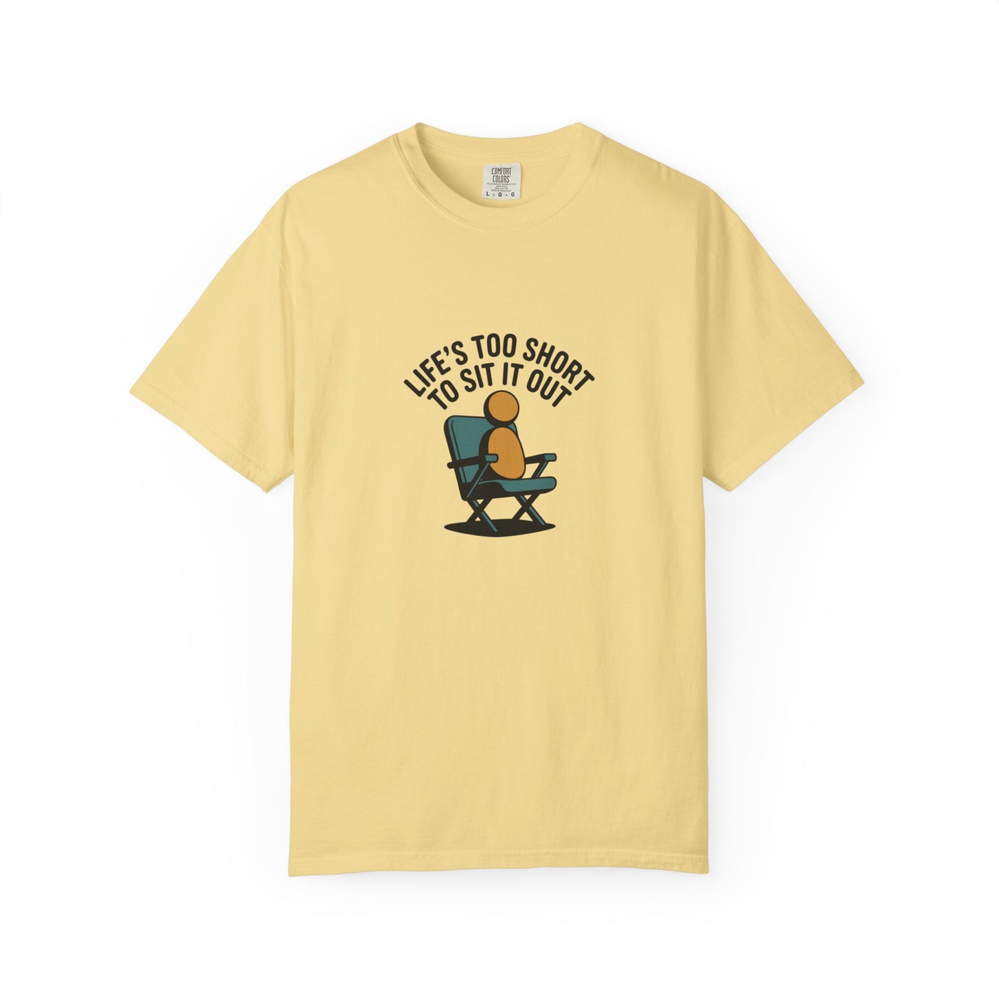 T-Shirt - "Life's Too Short to Sit It Out" Rocking Chair Graphic Tee