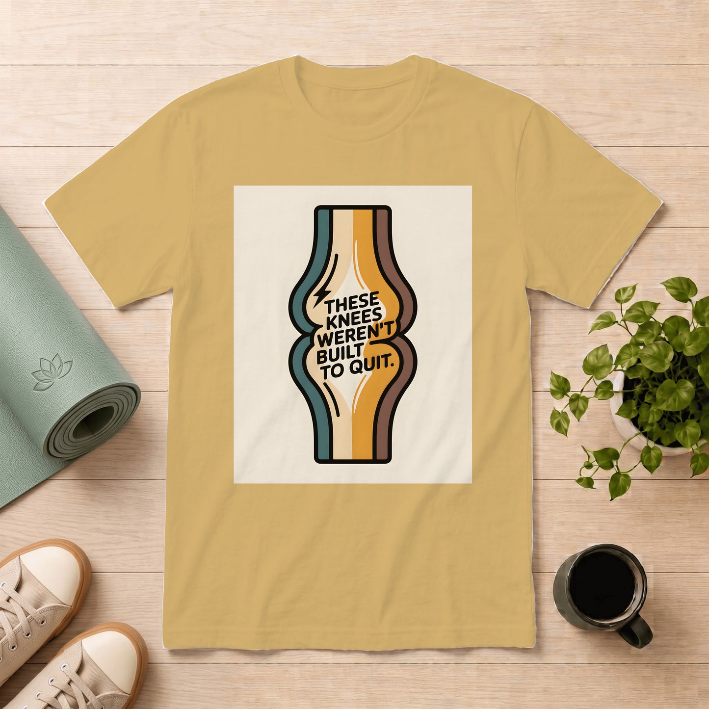 Knee Strength Graphic T-Shirt — "These Knees Weren't Built to Quit"