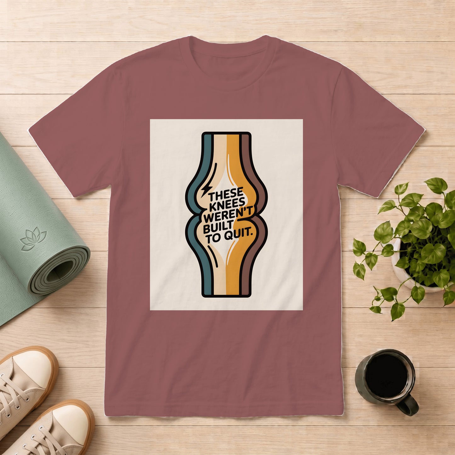 Knee Strength Graphic T-Shirt — "These Knees Weren't Built to Quit"