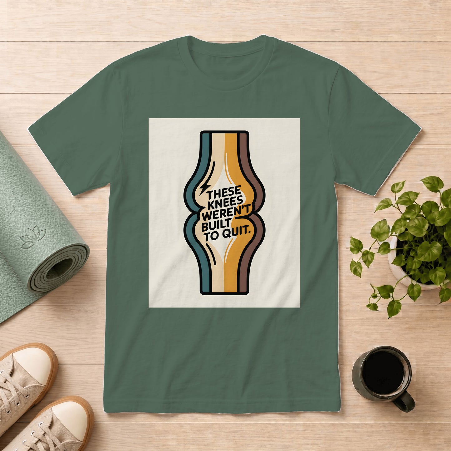 Knee Strength Graphic T-Shirt — "These Knees Weren't Built to Quit"