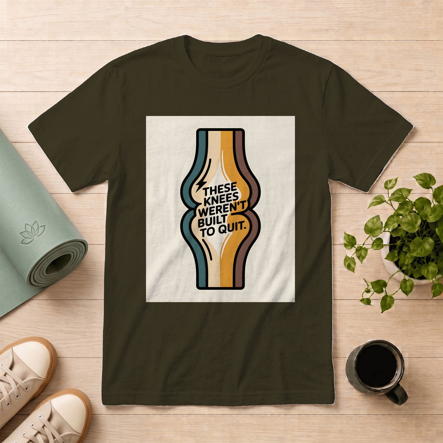 Knee Strength Graphic T-Shirt — "These Knees Weren't Built to Quit"