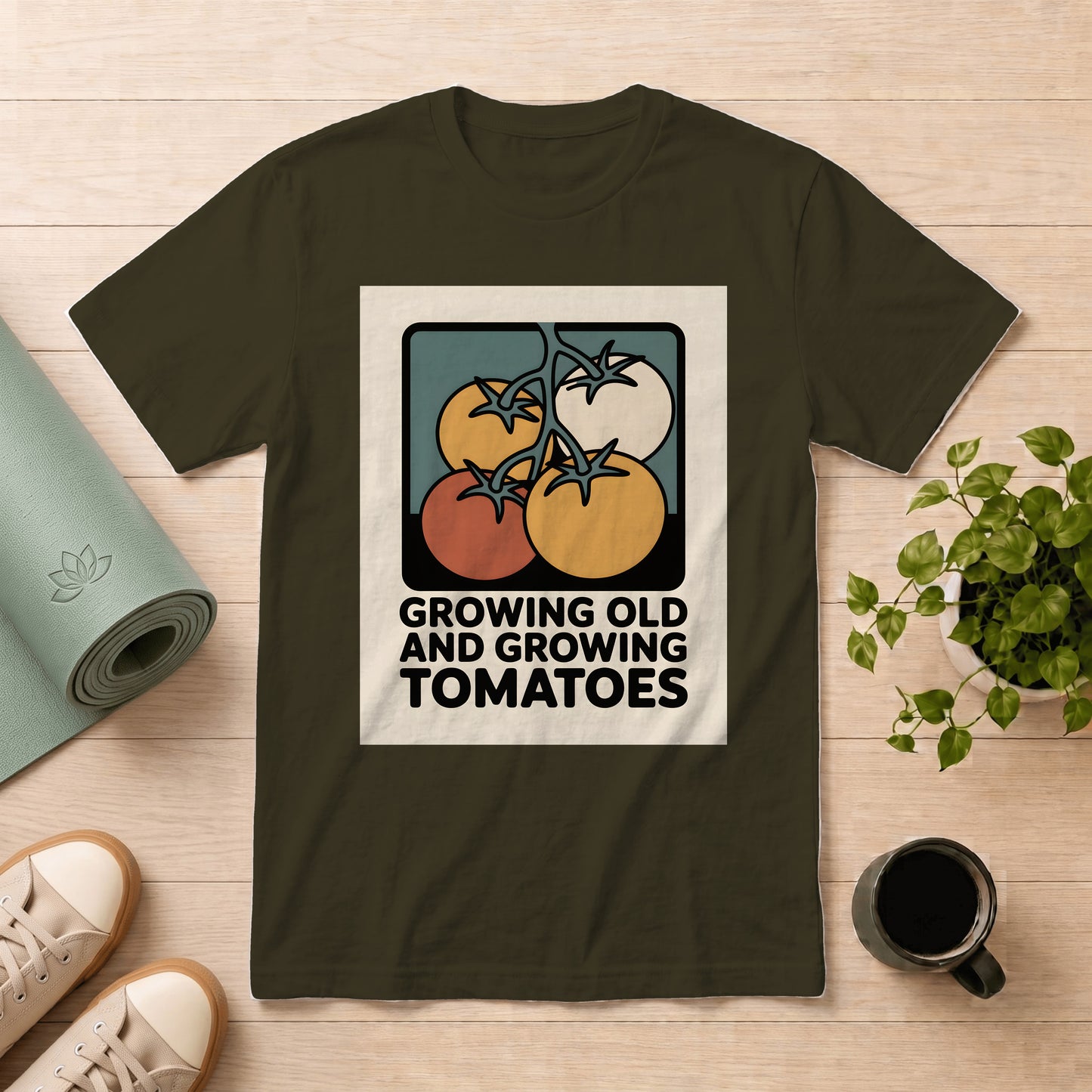 Growing Old and Growing Tomatoes T-Shirt
