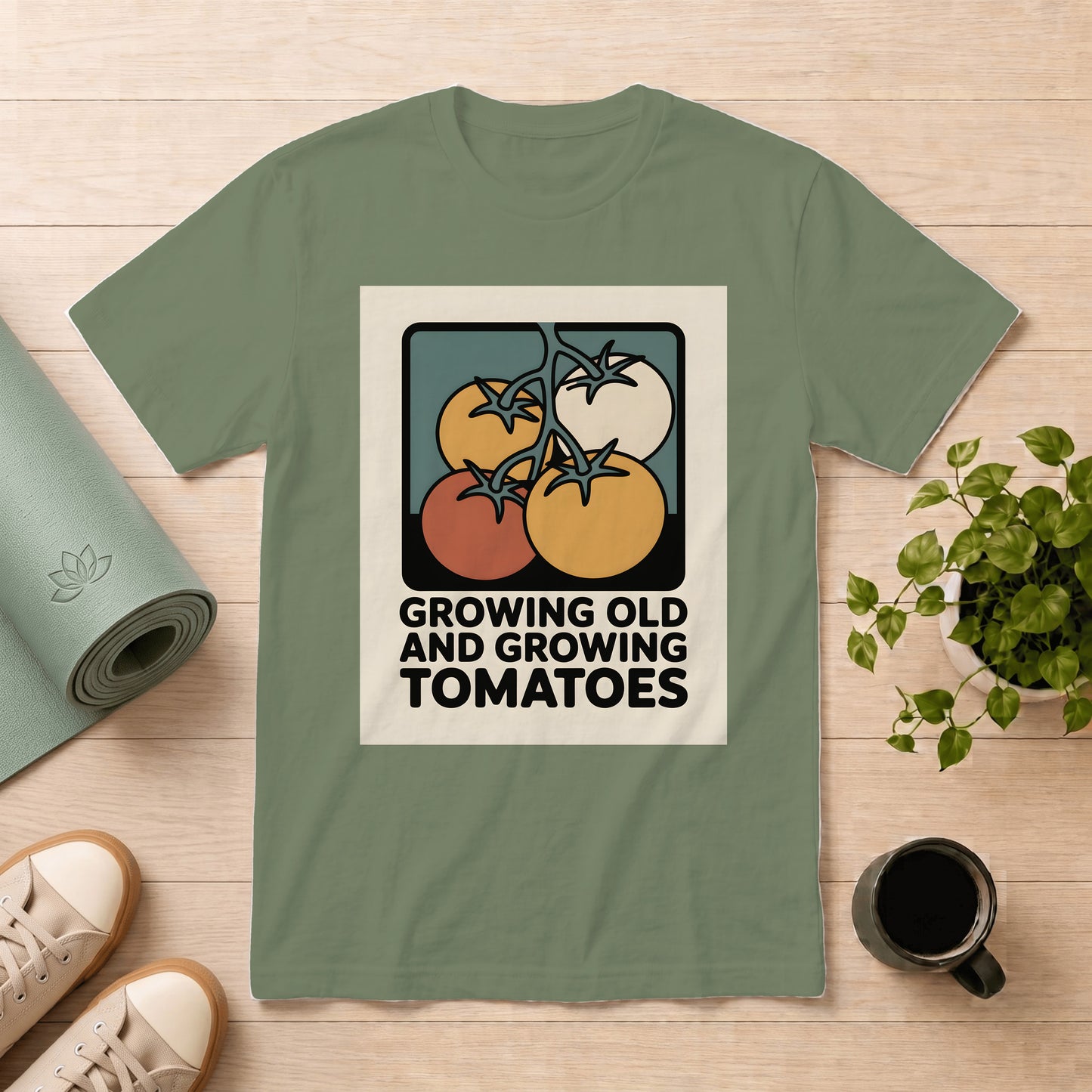 Growing Old and Growing Tomatoes T-Shirt