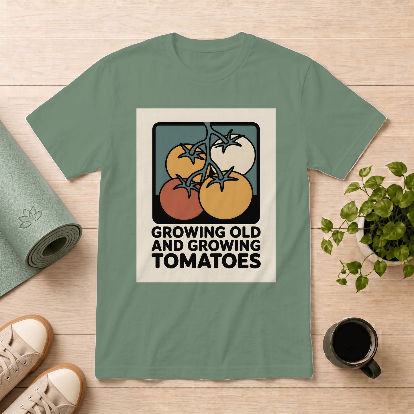 Growing Old and Growing Tomatoes T-Shirt