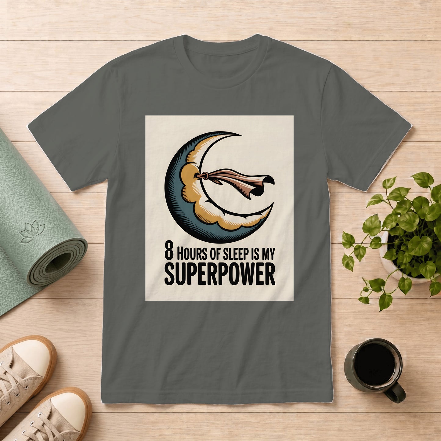Sleep Superpower T-Shirt — 8 Hours of Sleep Is My Superpower Vintage Moon Tee