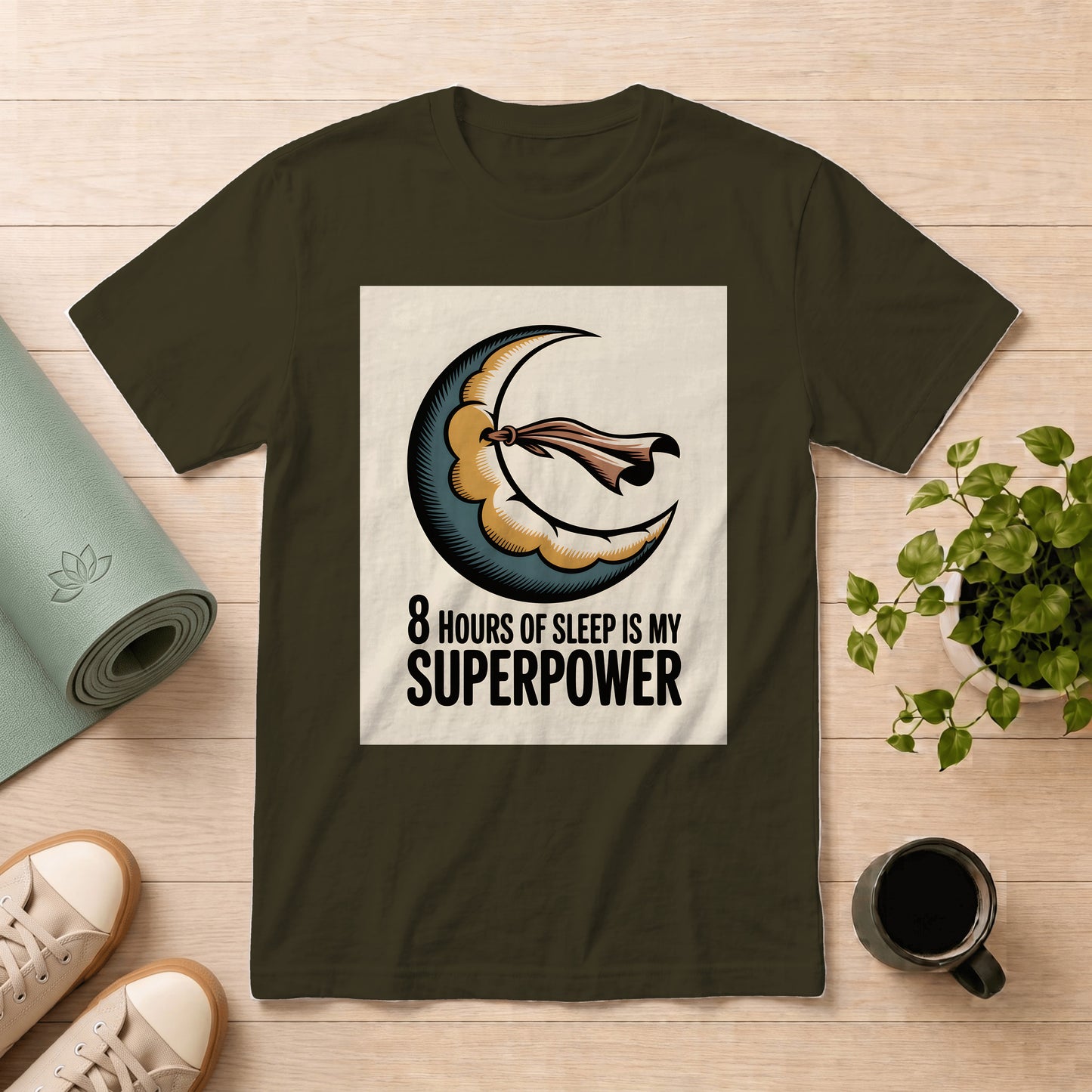 Sleep Superpower T-Shirt — 8 Hours of Sleep Is My Superpower Vintage Moon Tee
