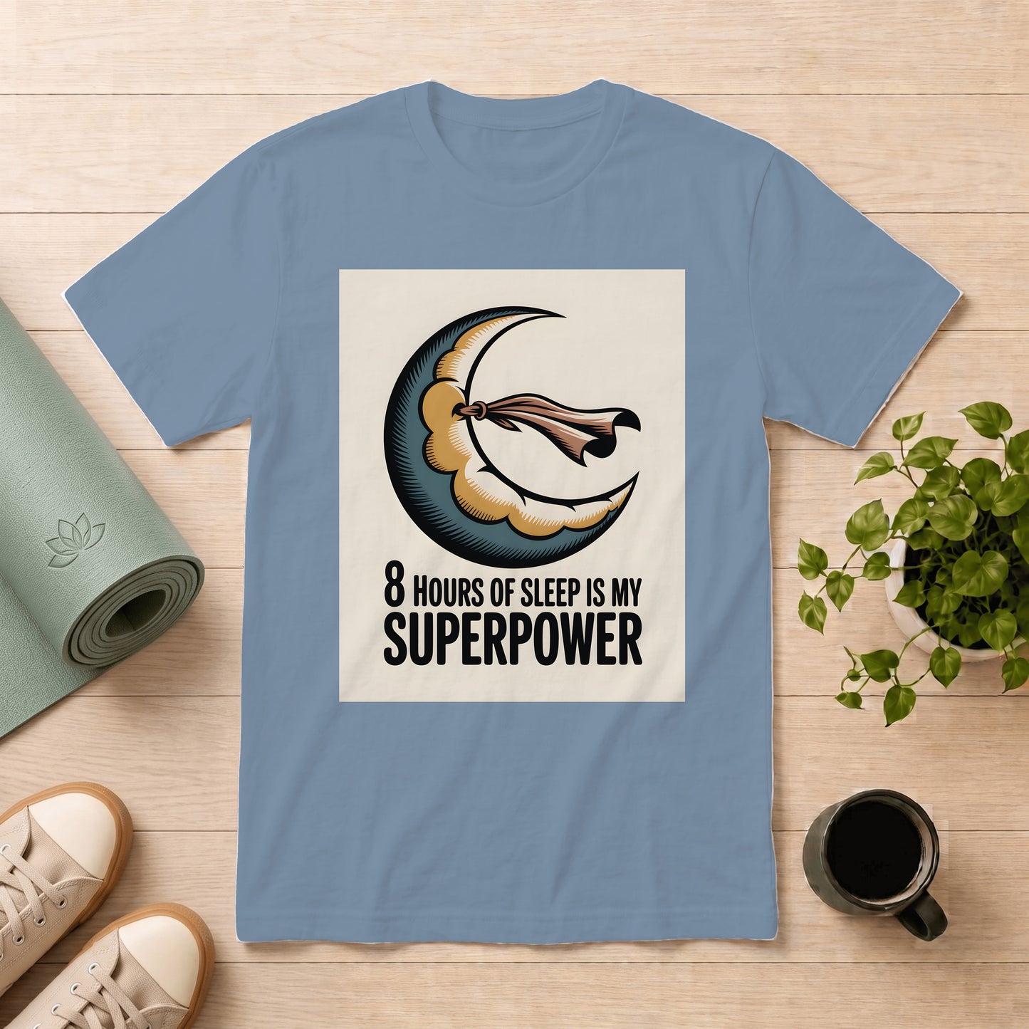 Sleep Superpower T-Shirt — 8 Hours of Sleep Is My Superpower Vintage Moon Tee