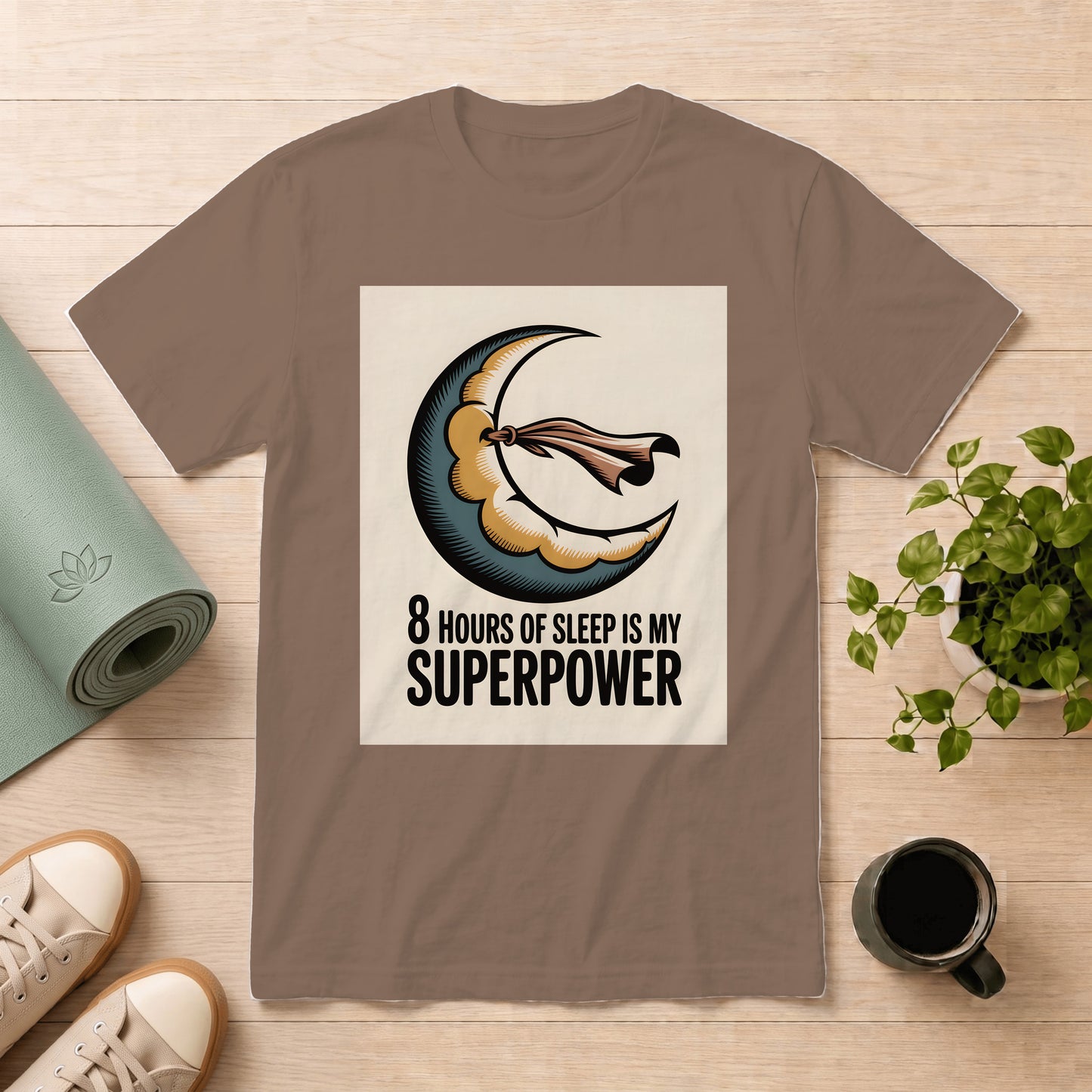 Sleep Superpower T-Shirt — 8 Hours of Sleep Is My Superpower Vintage Moon Tee