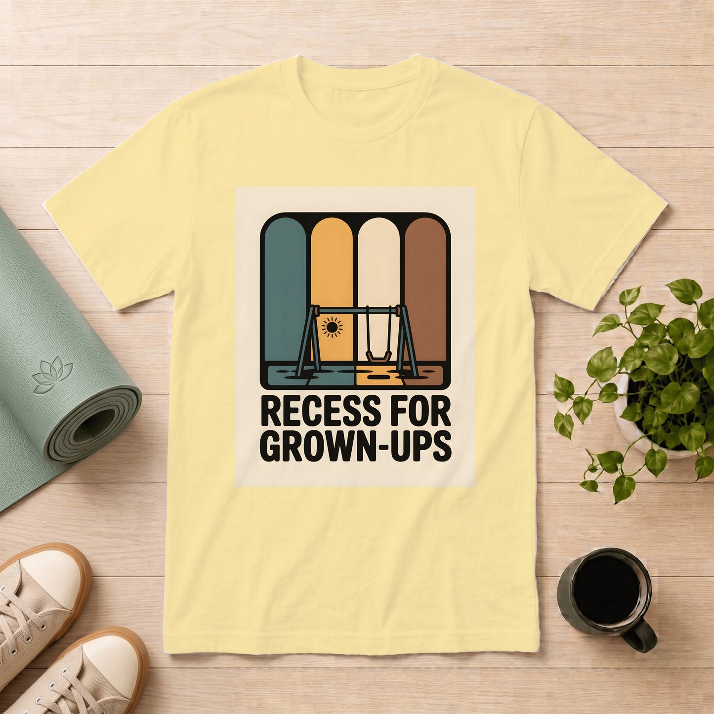 T-Shirt — "Recess for Grown-Ups" Vintage Playground Graphic Tee