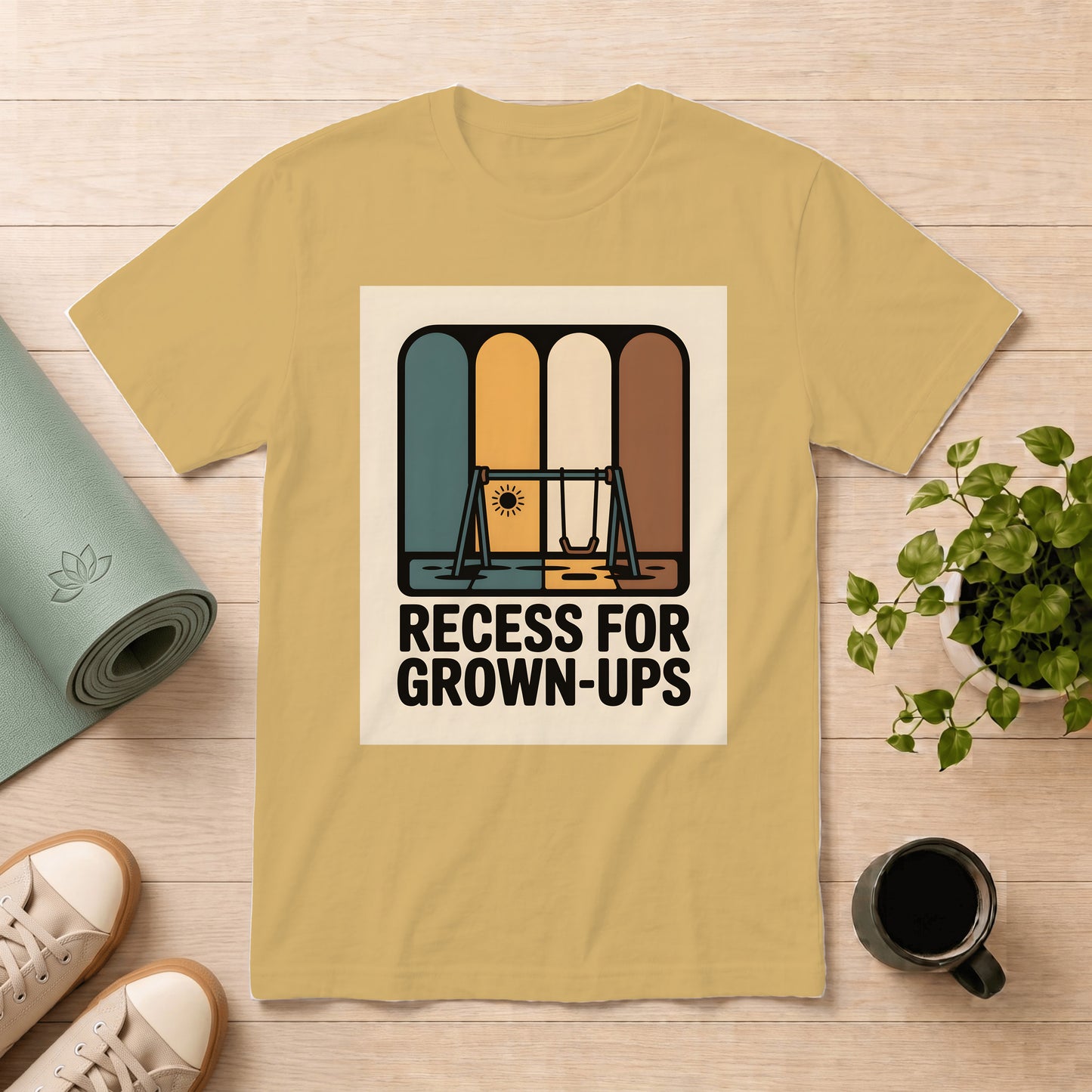 T-Shirt — "Recess for Grown-Ups" Vintage Playground Graphic Tee