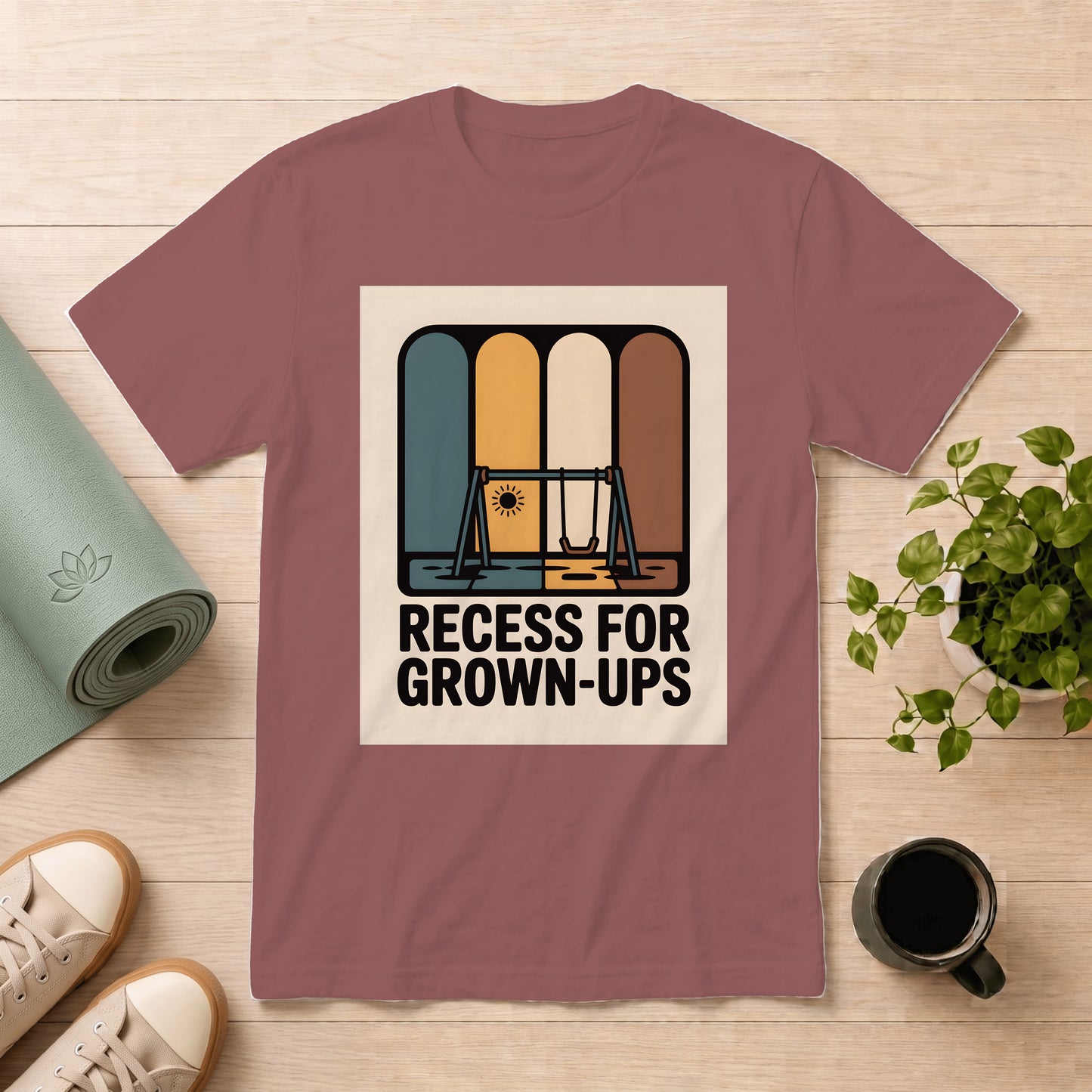 T-Shirt — "Recess for Grown-Ups" Vintage Playground Graphic Tee