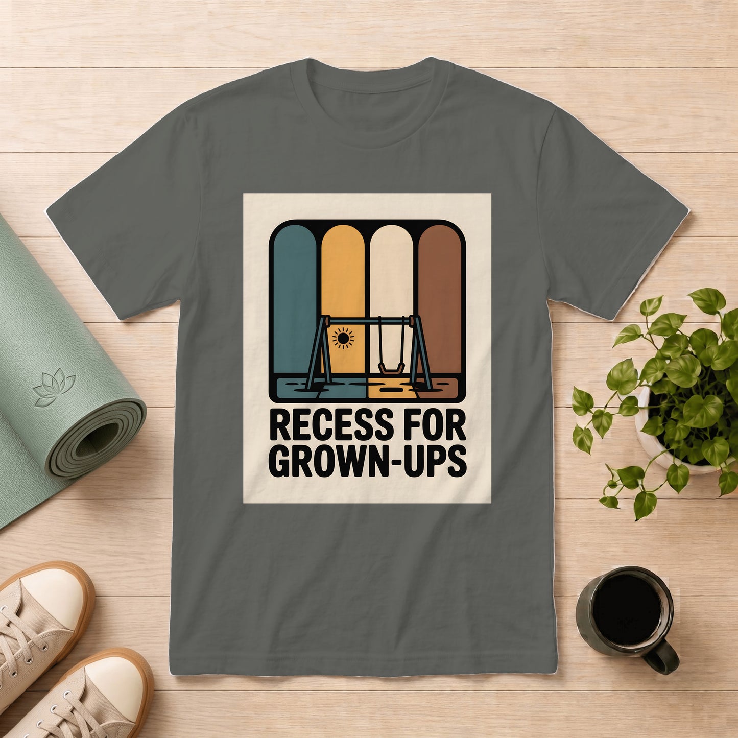 T-Shirt — "Recess for Grown-Ups" Vintage Playground Graphic Tee