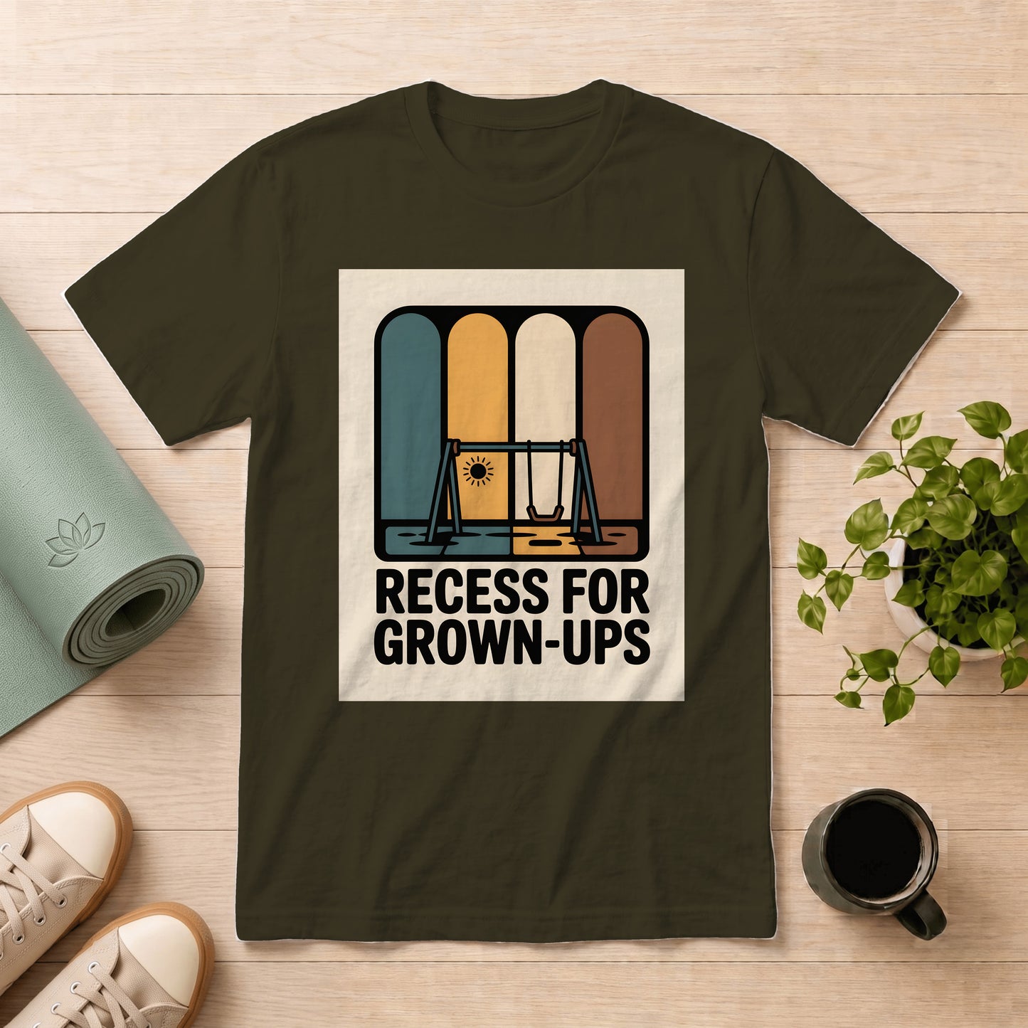 T-Shirt — "Recess for Grown-Ups" Vintage Playground Graphic Tee