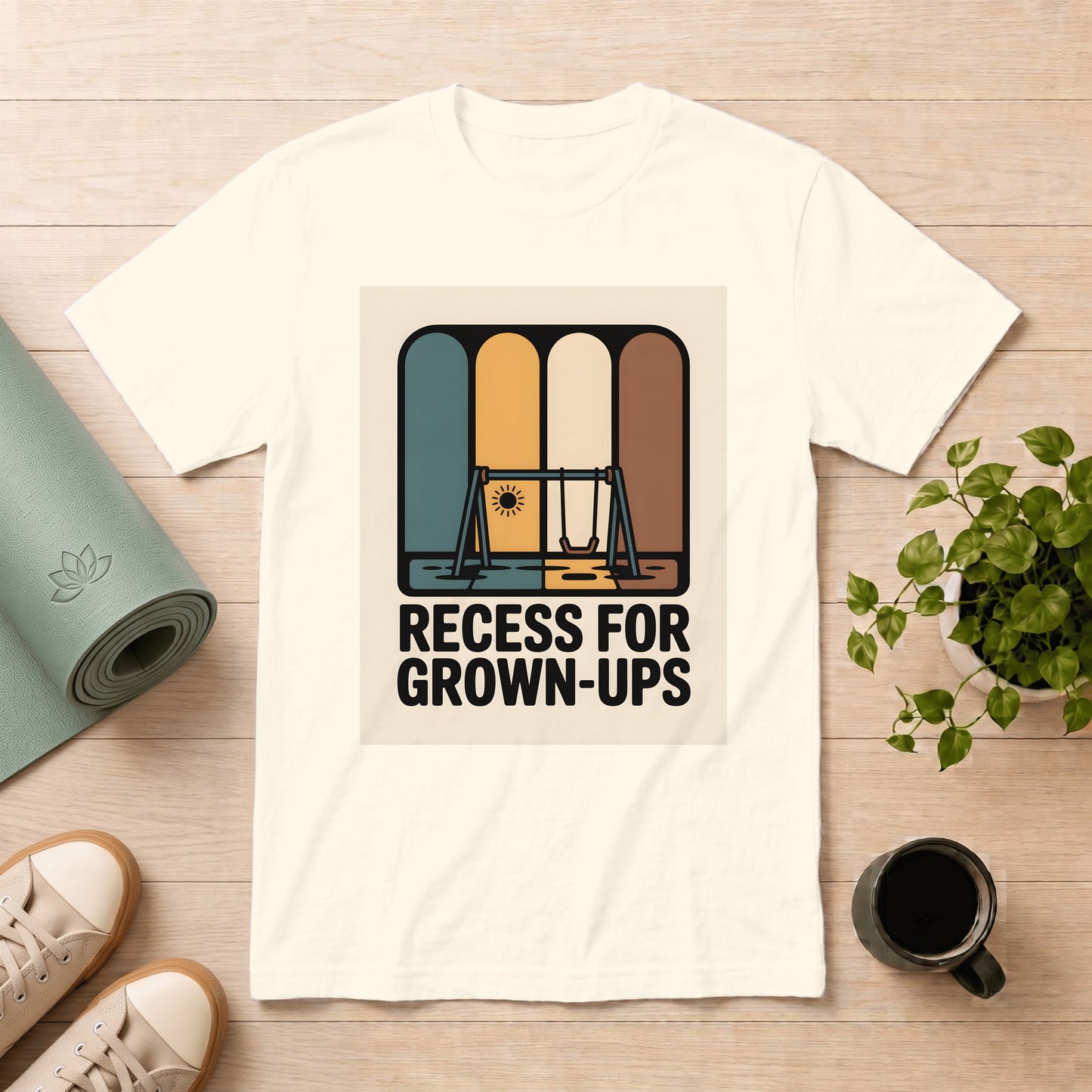 T-Shirt — "Recess for Grown-Ups" Vintage Playground Graphic Tee