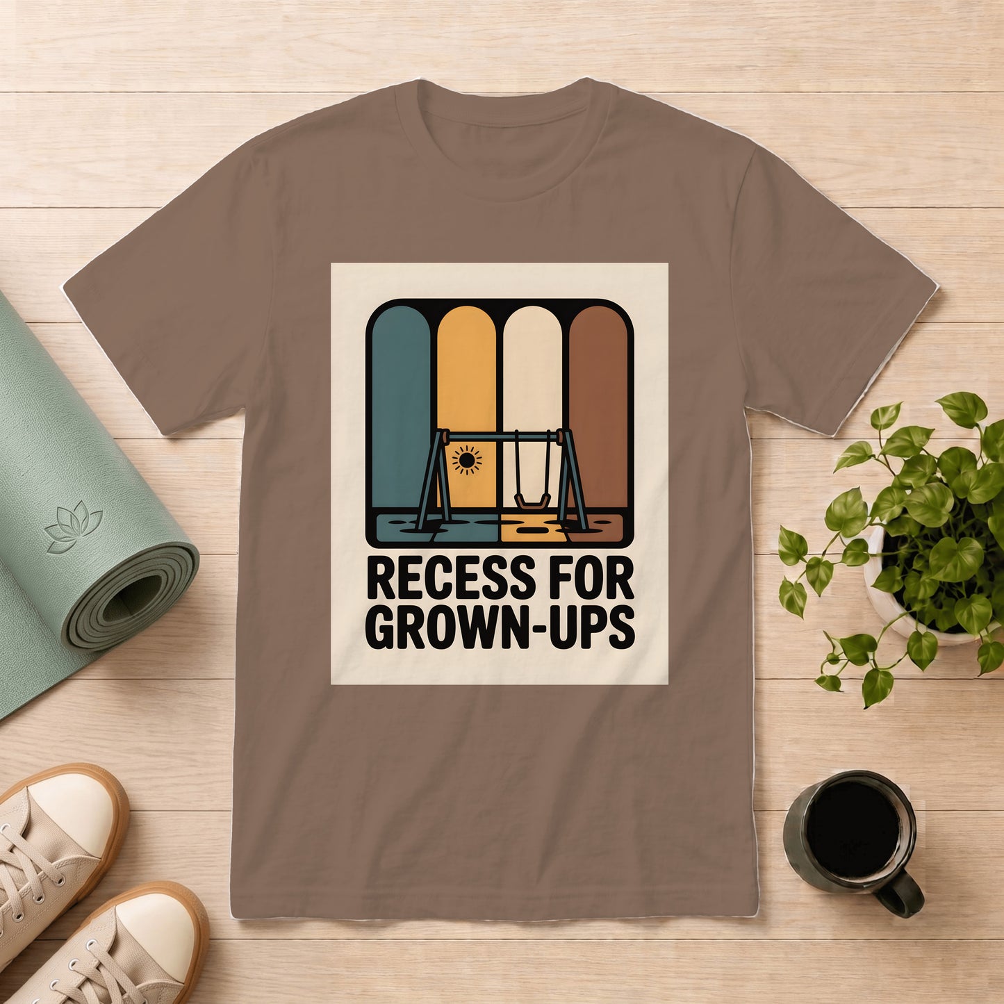 T-Shirt — "Recess for Grown-Ups" Vintage Playground Graphic Tee