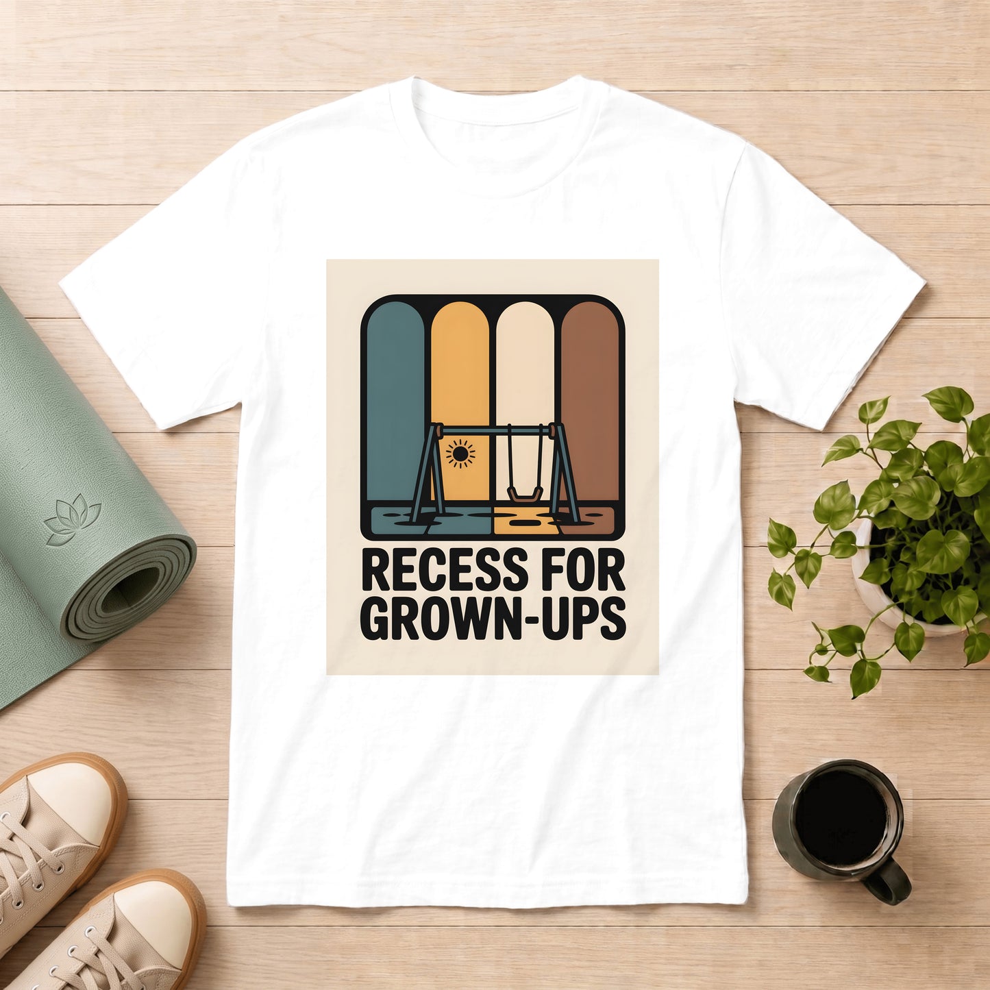 T-Shirt — "Recess for Grown-Ups" Vintage Playground Graphic Tee