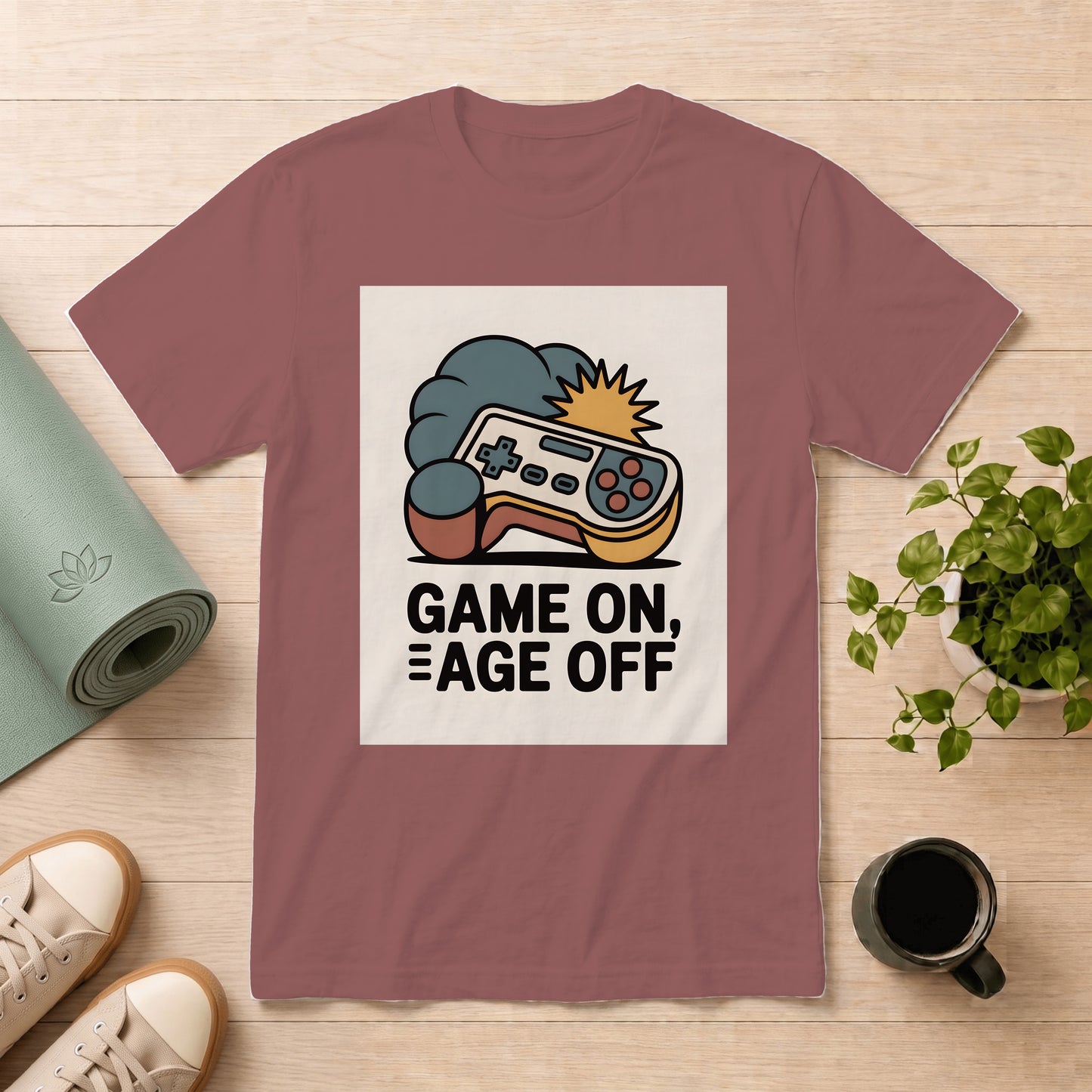 Game On, Age Off T-Shirt – Retro Gamer Controller Tee