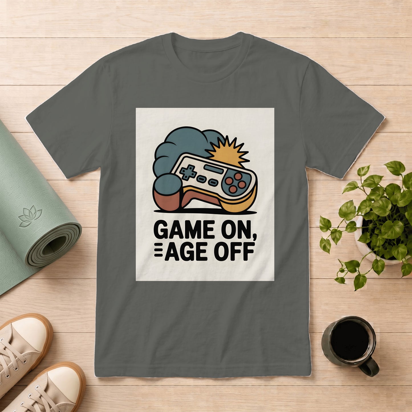 Game On, Age Off T-Shirt – Retro Gamer Controller Tee