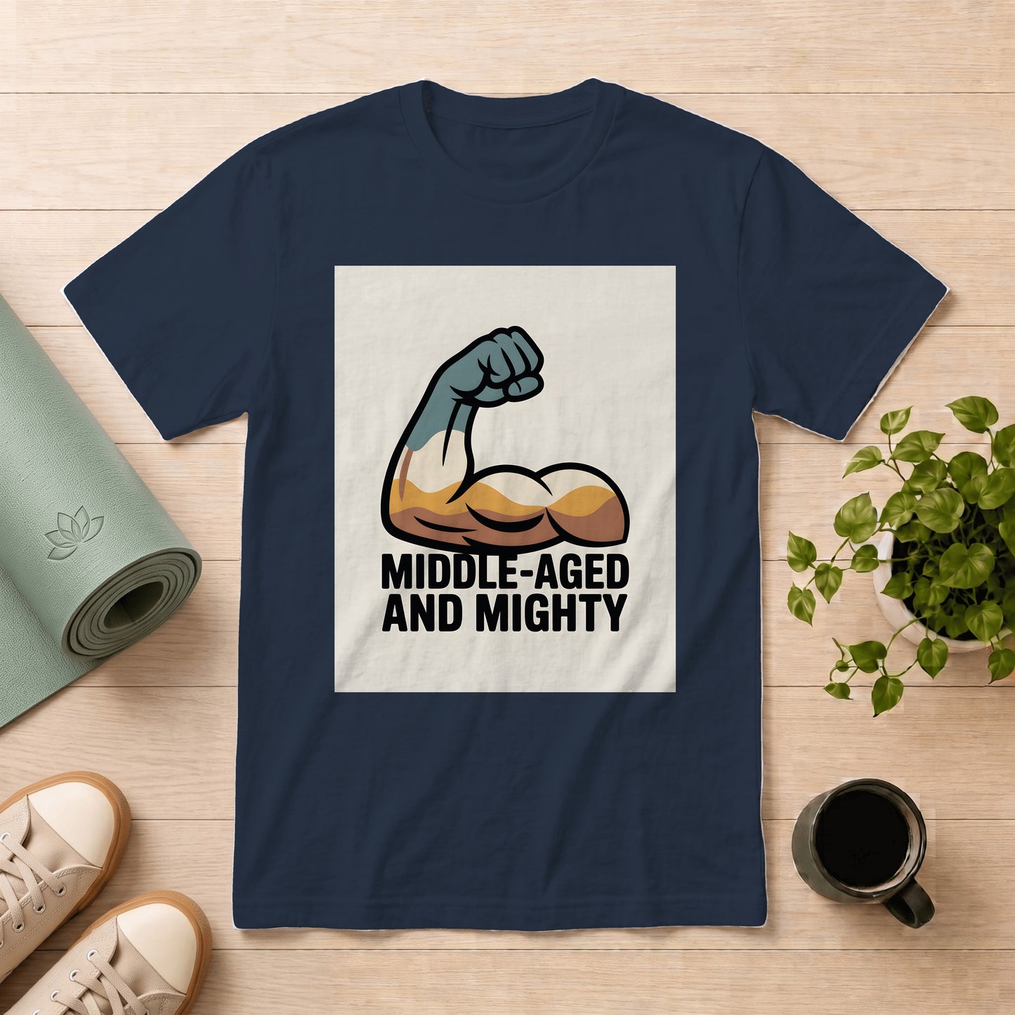 Middle-Aged and Mighty T-Shirt — Funny Gift for Dad, 40s-50s Pride Tee