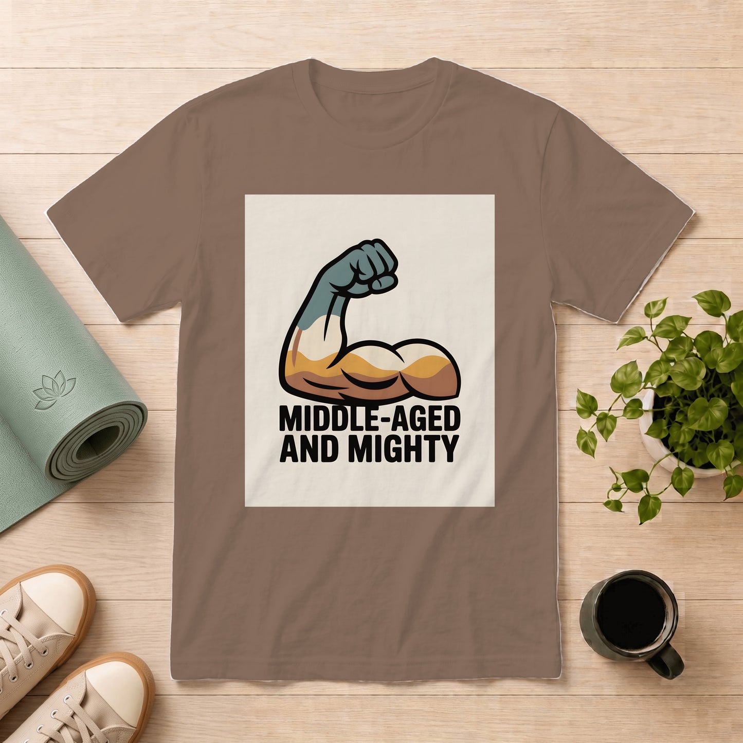 Middle-Aged and Mighty T-Shirt — Funny Gift for Dad, 40s-50s Pride Tee