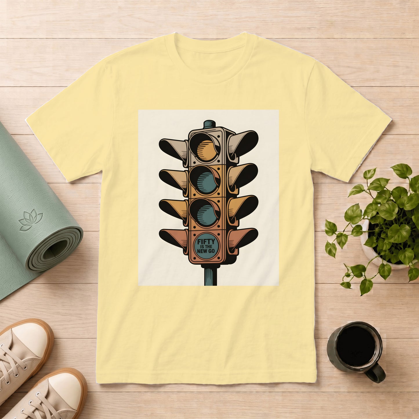 Traffic Light Art T-Shirt — Retro Signal Graphic Tee