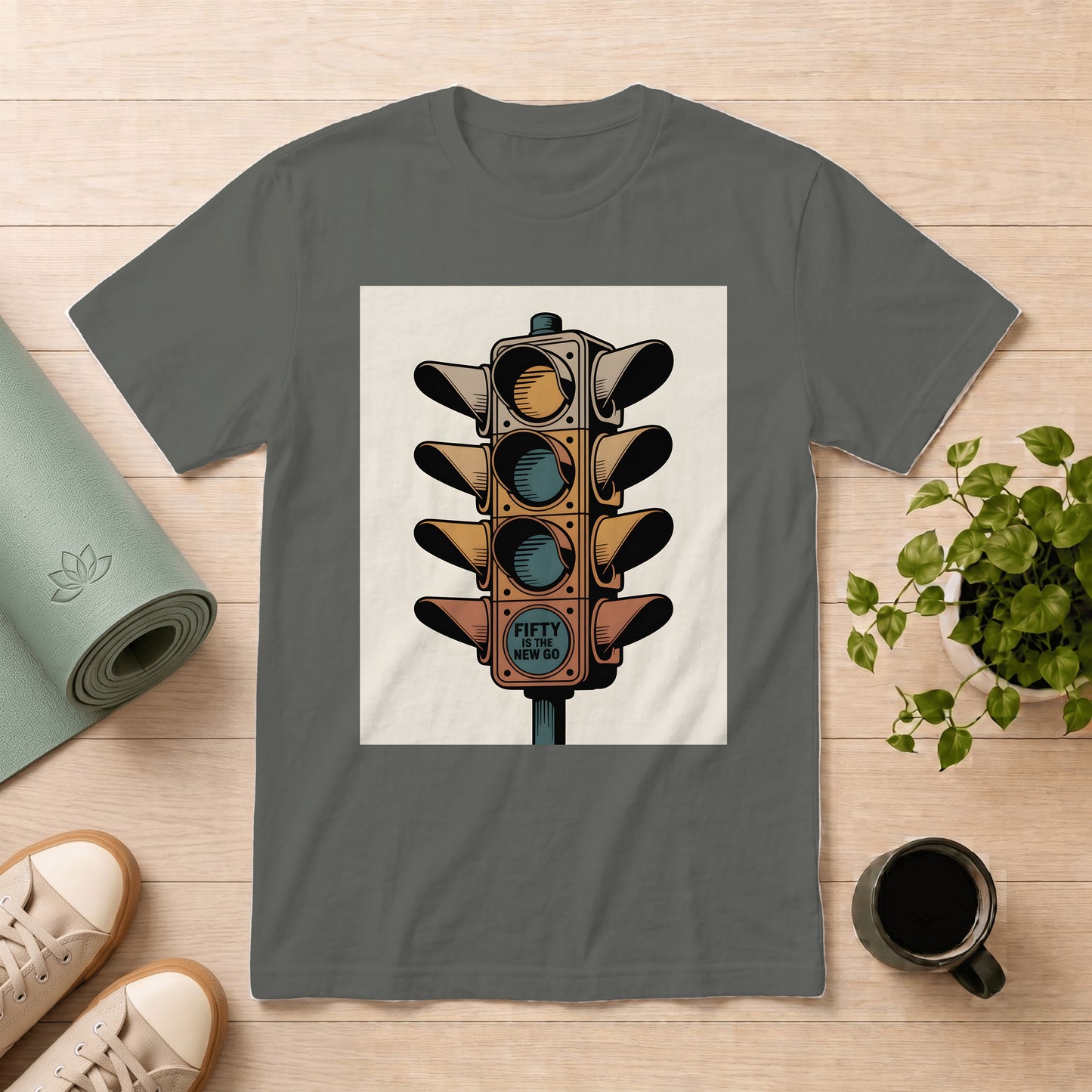 Traffic Light Art T-Shirt — Retro Signal Graphic Tee