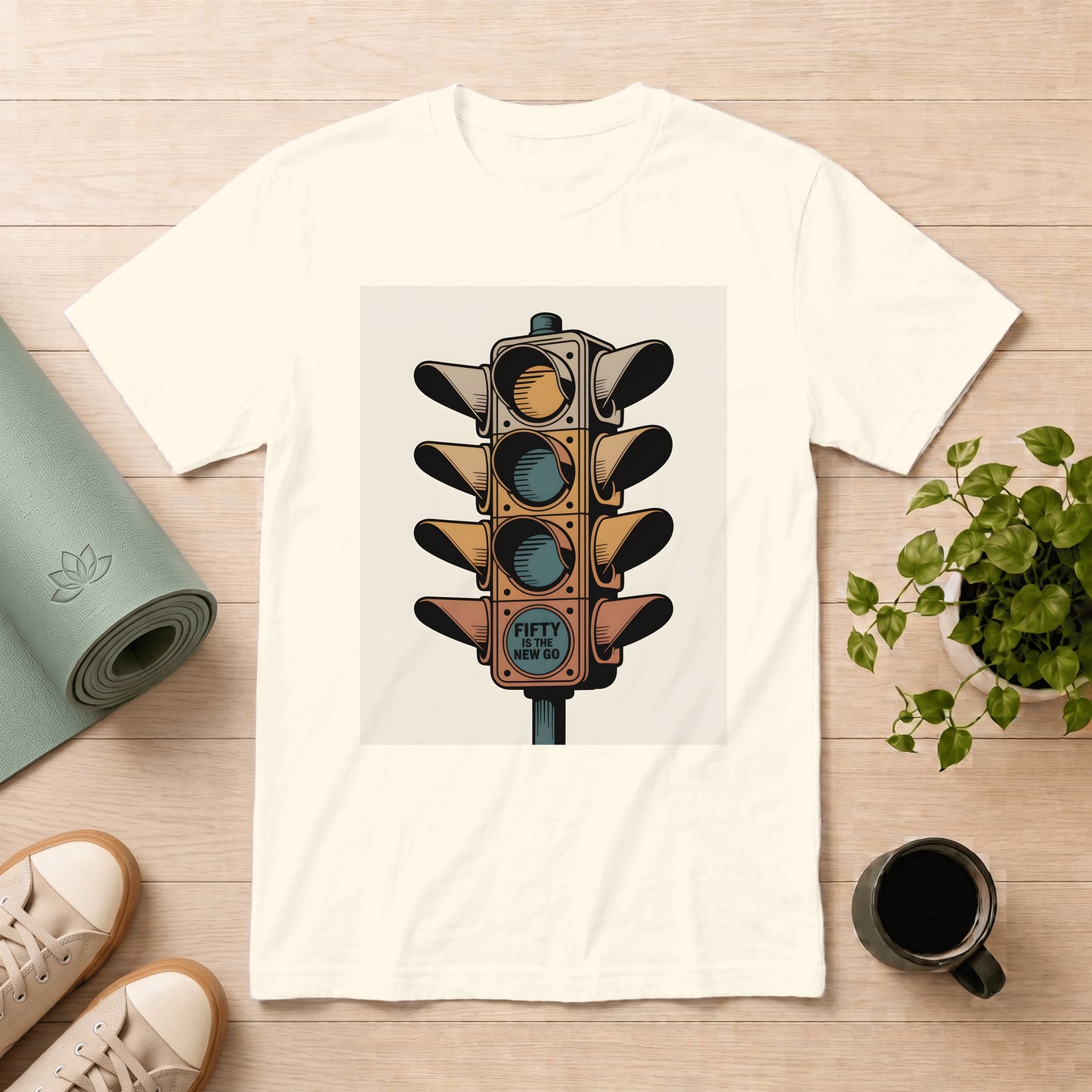Traffic Light Art T-Shirt — Retro Signal Graphic Tee