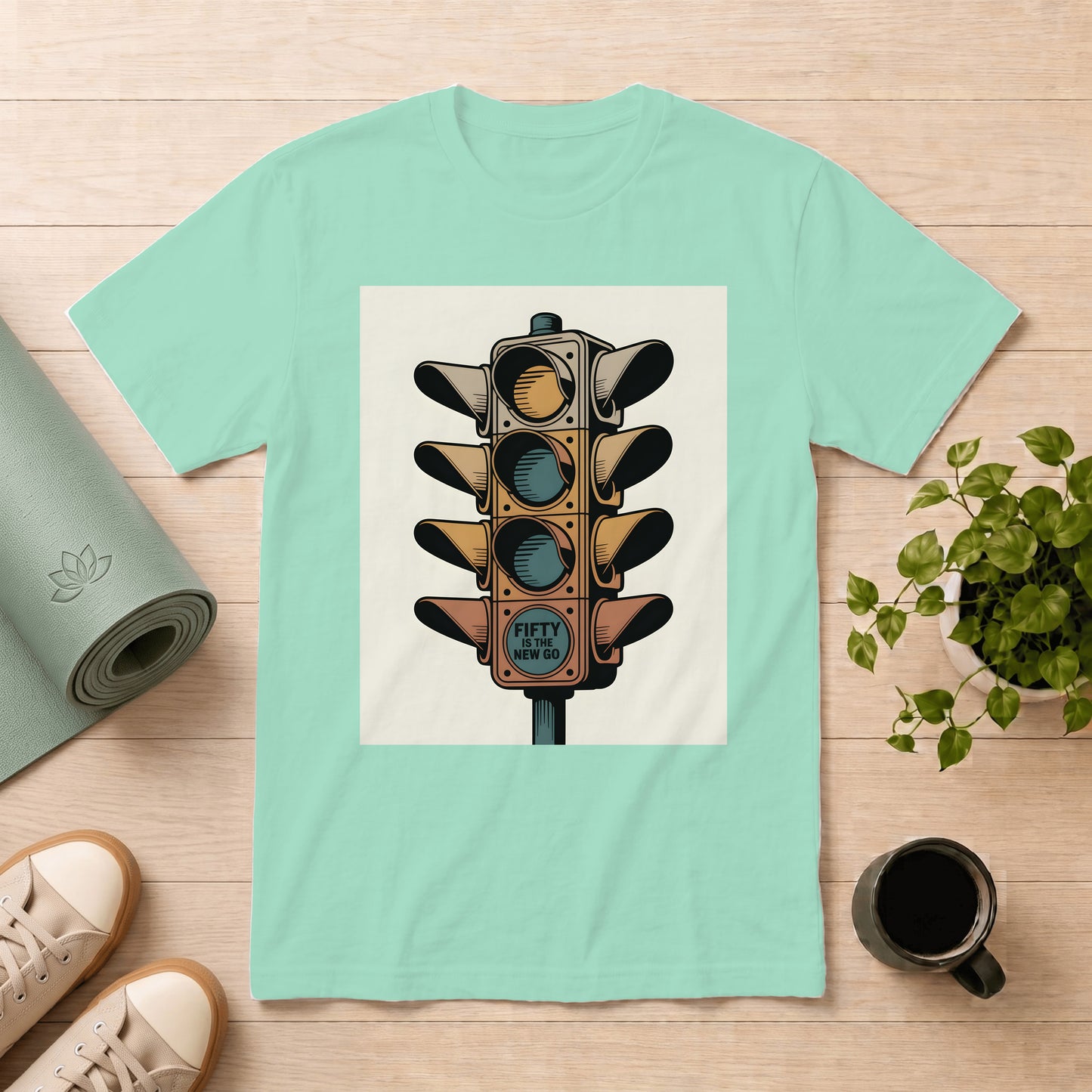 Traffic Light Art T-Shirt — Retro Signal Graphic Tee