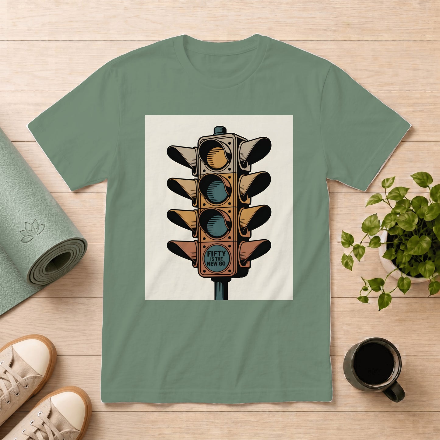 Traffic Light Art T-Shirt — Retro Signal Graphic Tee