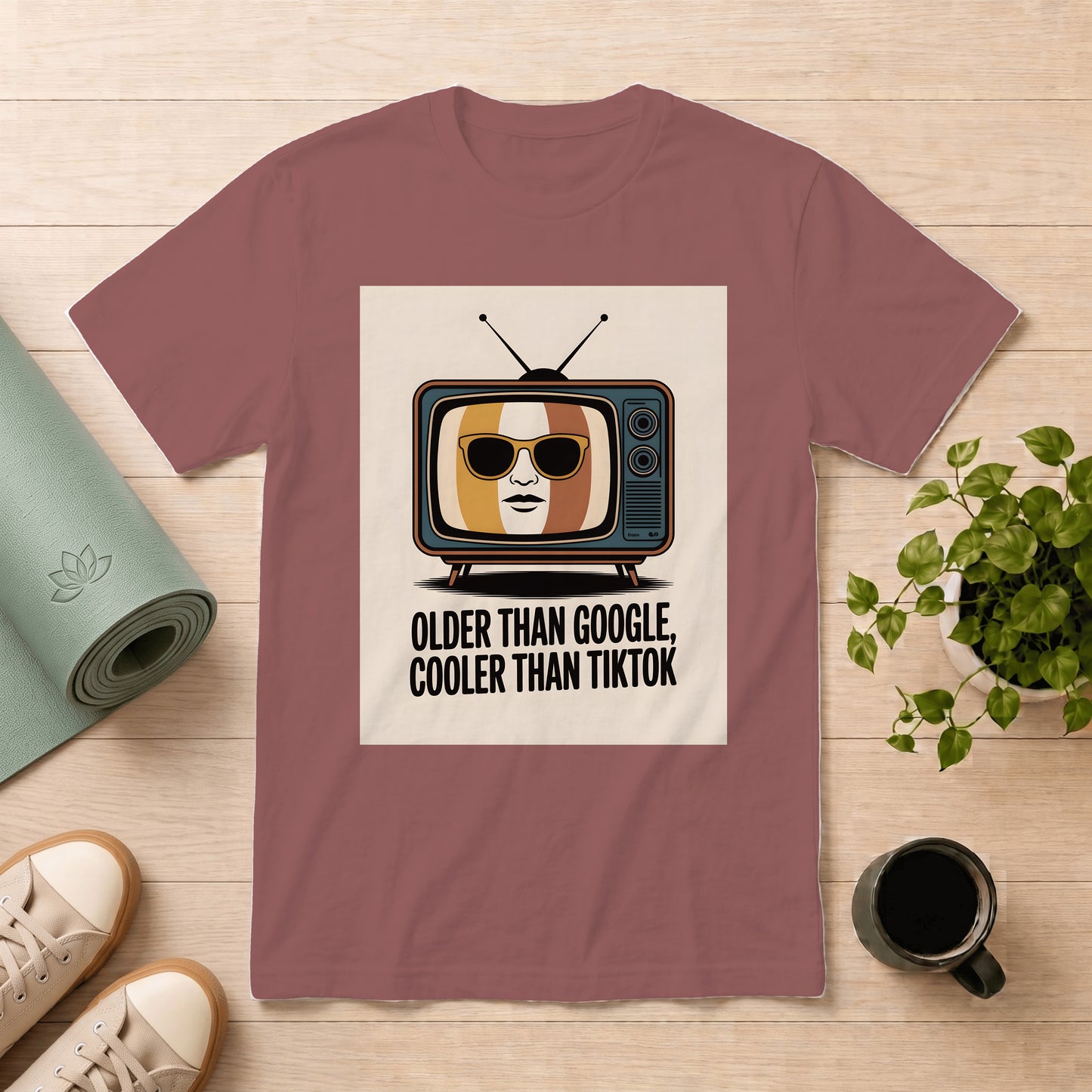 Vintage TV "Older Than Google, Cooler Than TikTok" T-Shirt