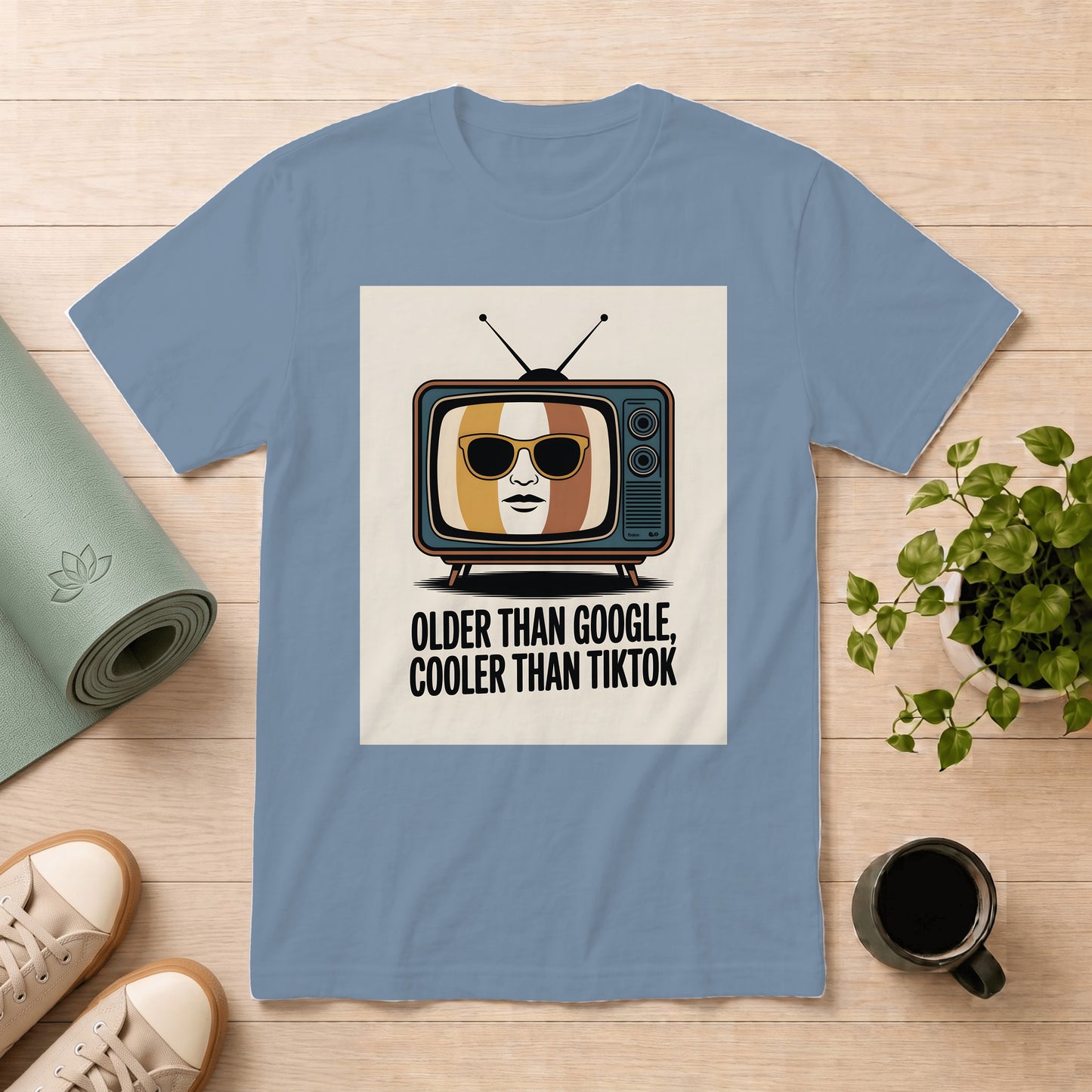 Vintage TV "Older Than Google, Cooler Than TikTok" T-Shirt