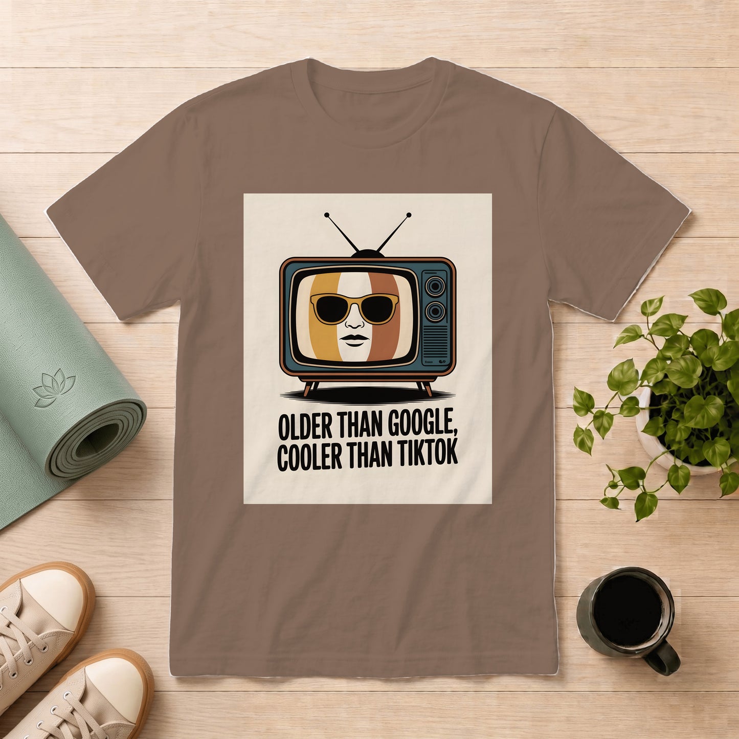 Vintage TV "Older Than Google, Cooler Than TikTok" T-Shirt