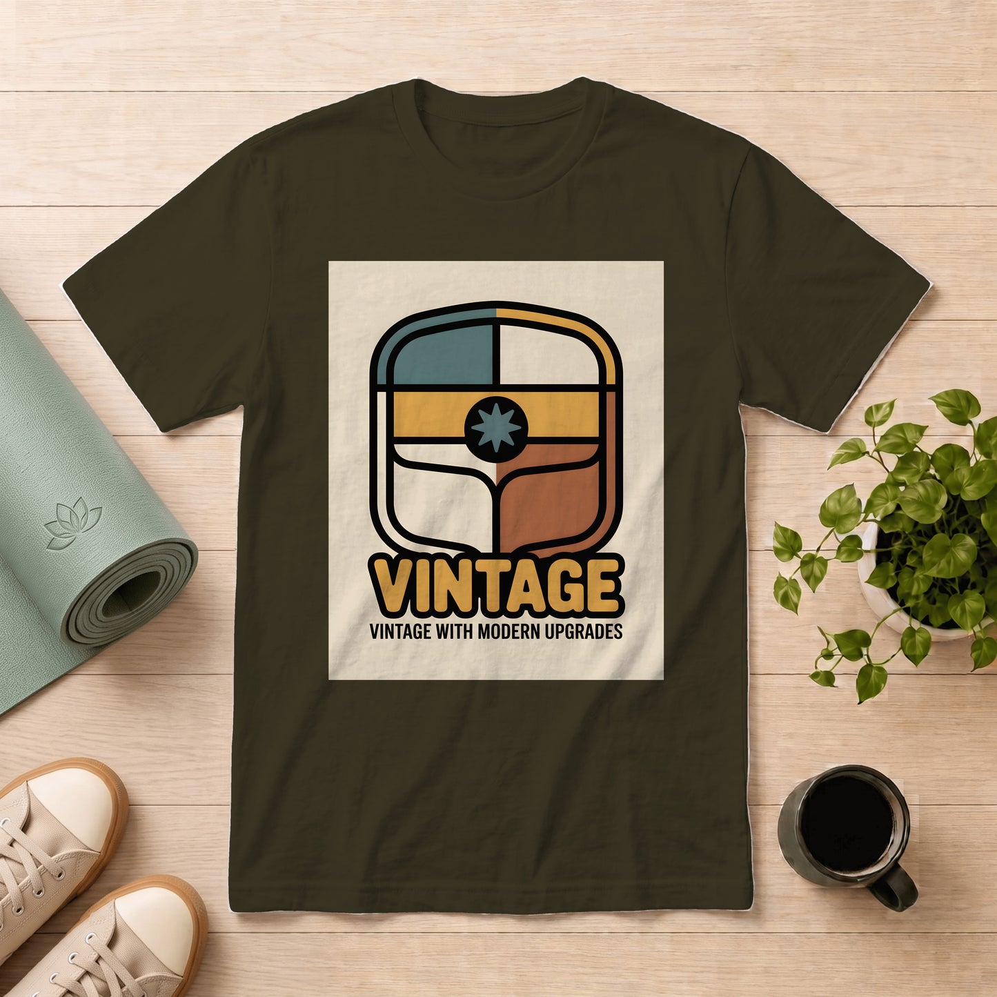 Vintage Shield Graphic T-Shirt — "Vintage with Modern Upgrades"
