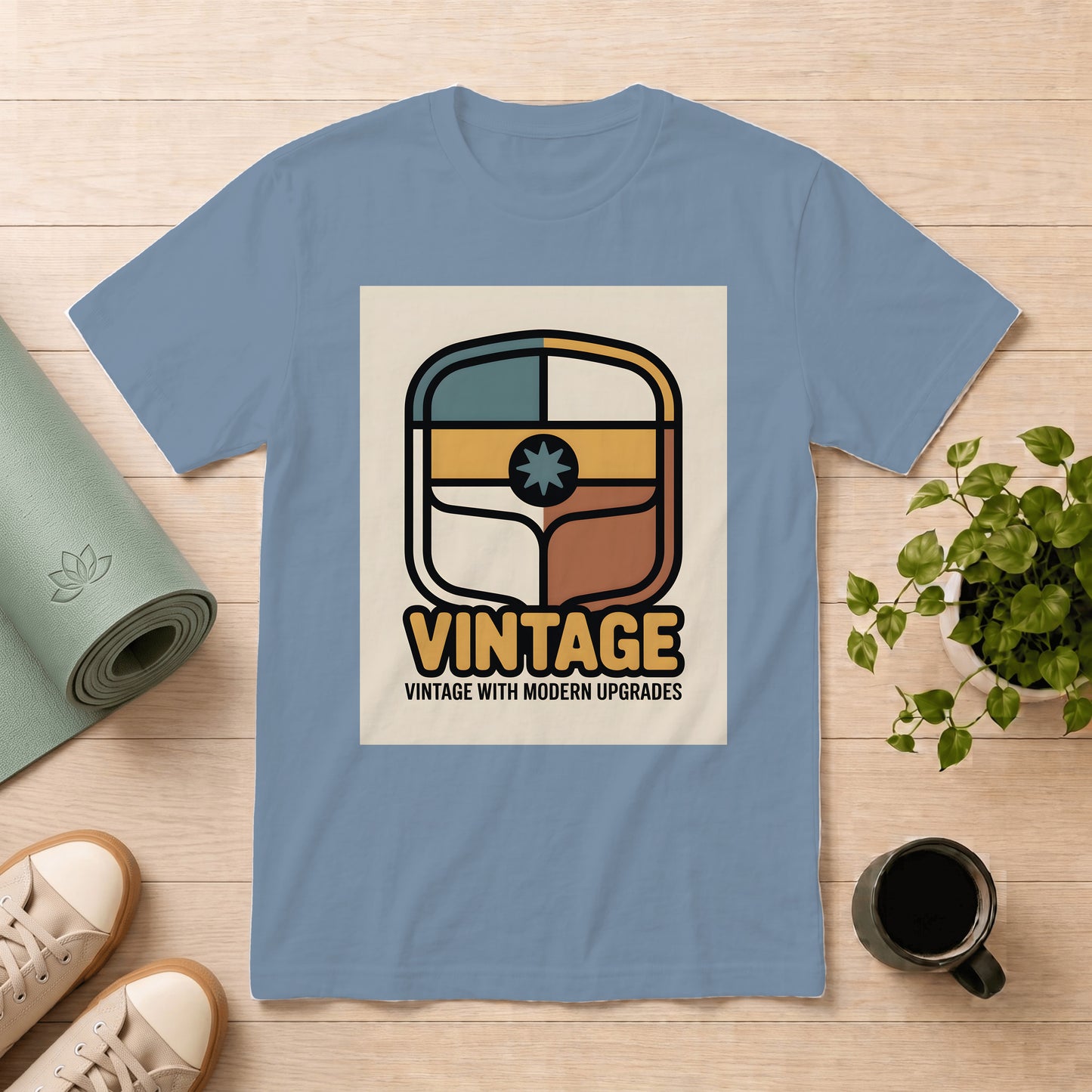 Vintage Shield Graphic T-Shirt — "Vintage with Modern Upgrades"