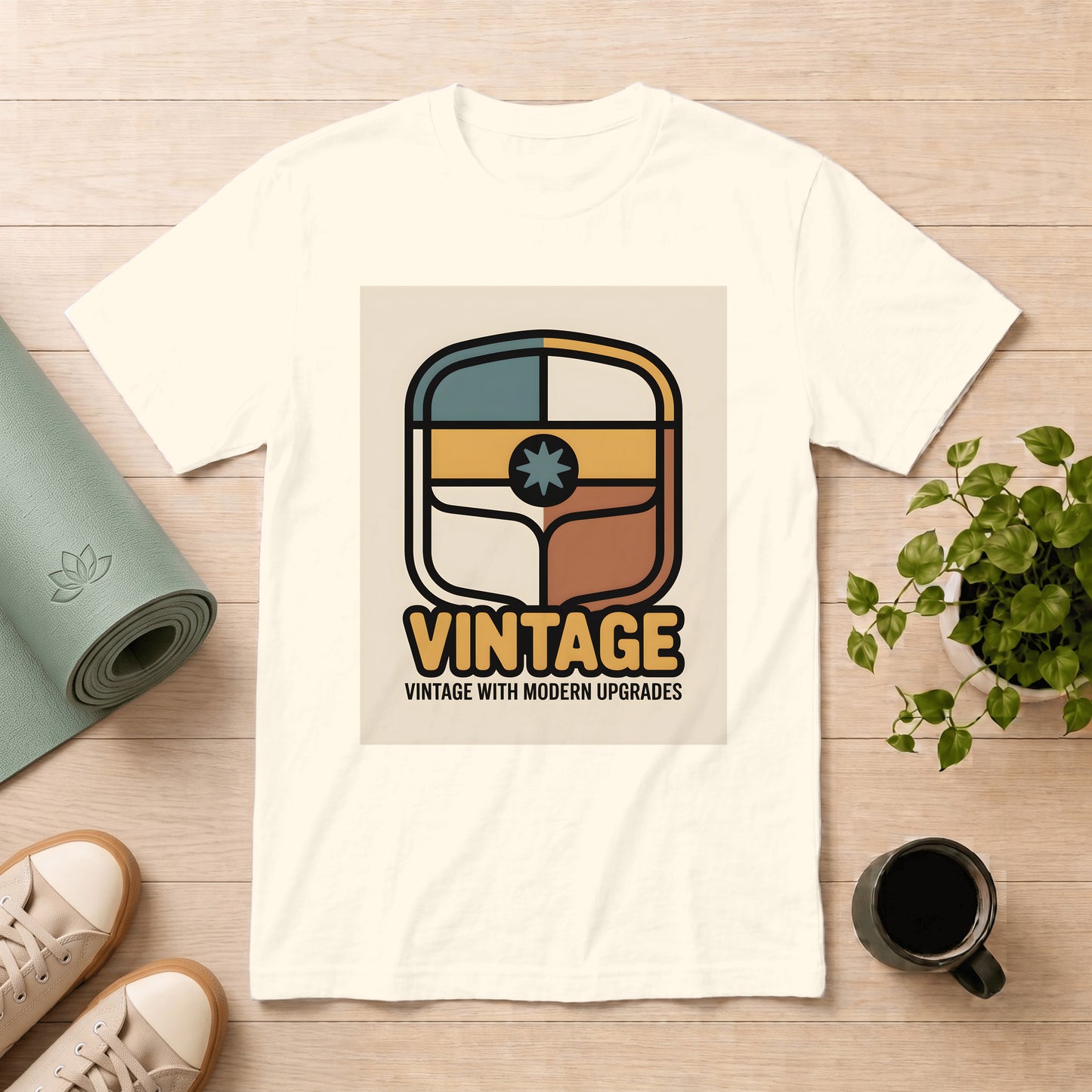 Vintage Shield Graphic T-Shirt — "Vintage with Modern Upgrades"