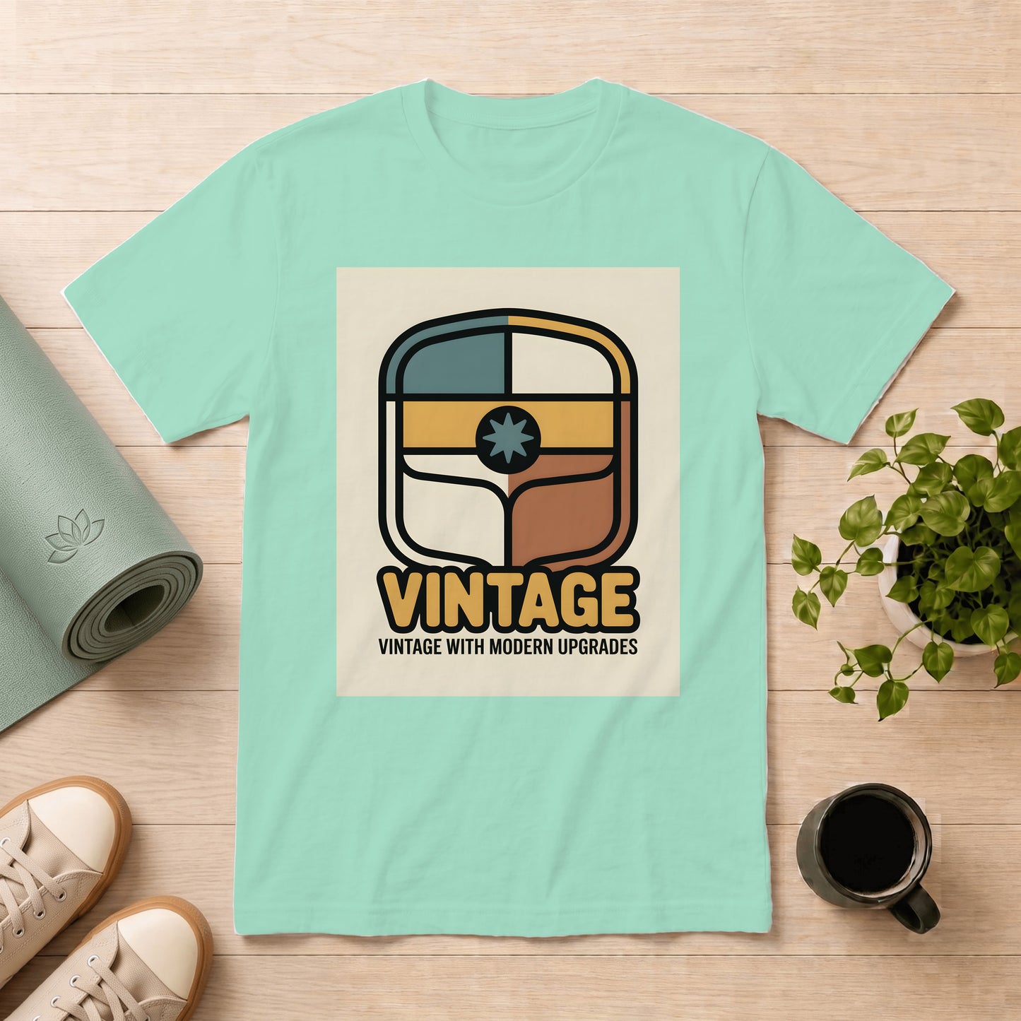 Vintage Shield Graphic T-Shirt — "Vintage with Modern Upgrades"