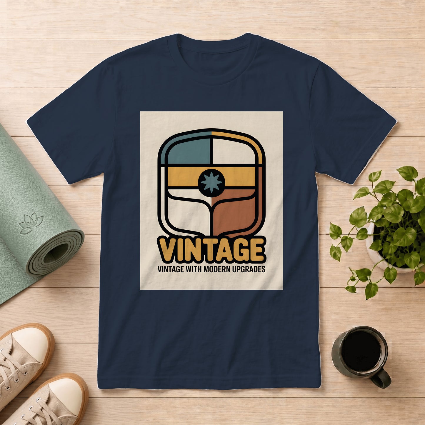 Vintage Shield Graphic T-Shirt — "Vintage with Modern Upgrades"
