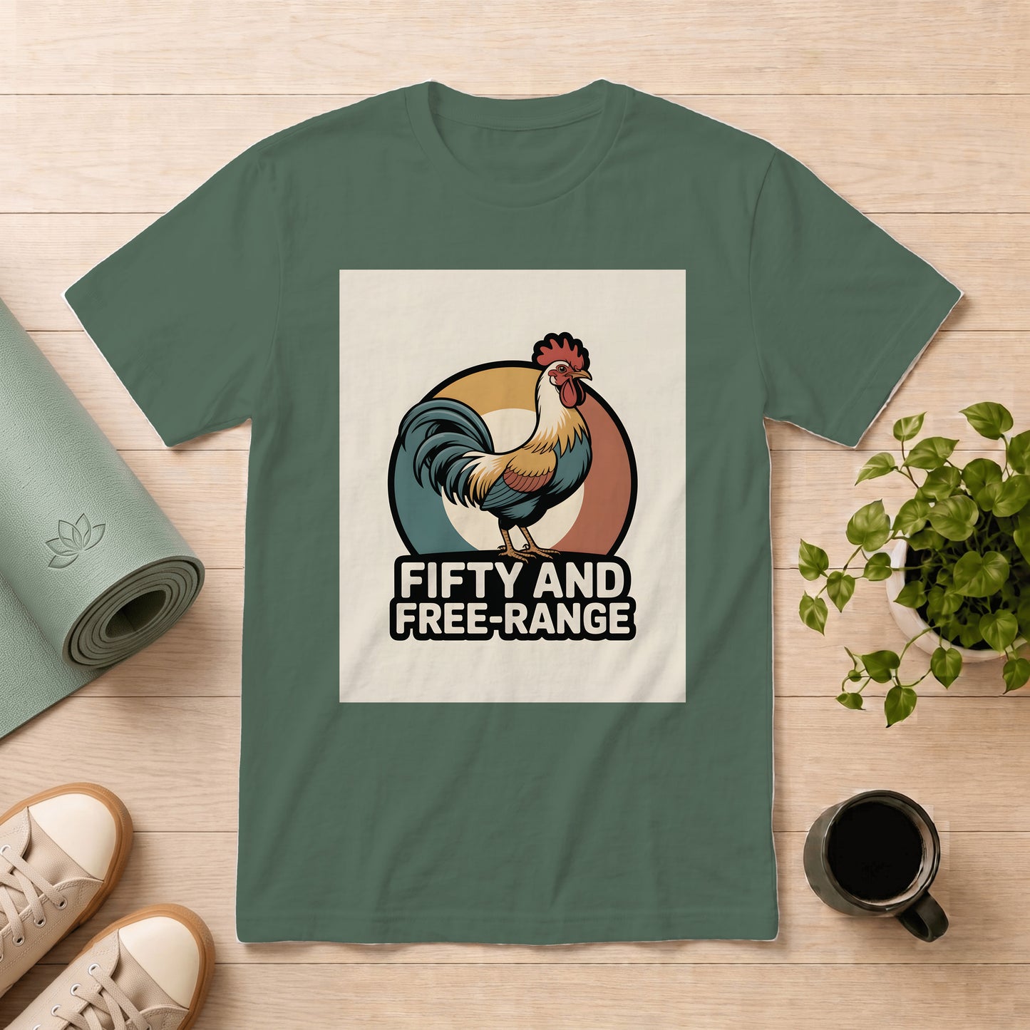 Fifty and Free-Range Rooster T-Shirt