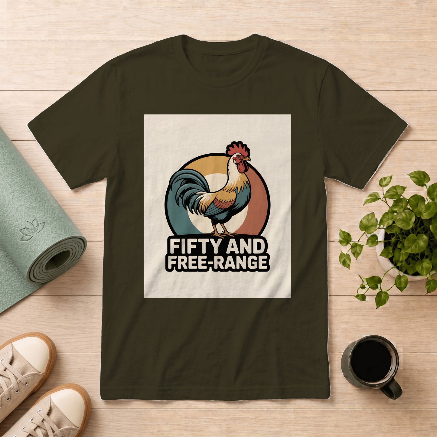 Fifty and Free-Range Rooster T-Shirt