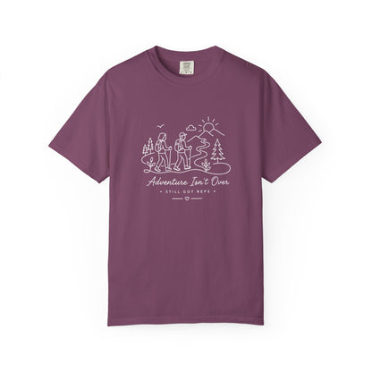 Adventure Series, "Adventure Isn’t Over T-shirt' — Minimal Hiking Outdoor Graphic Tee