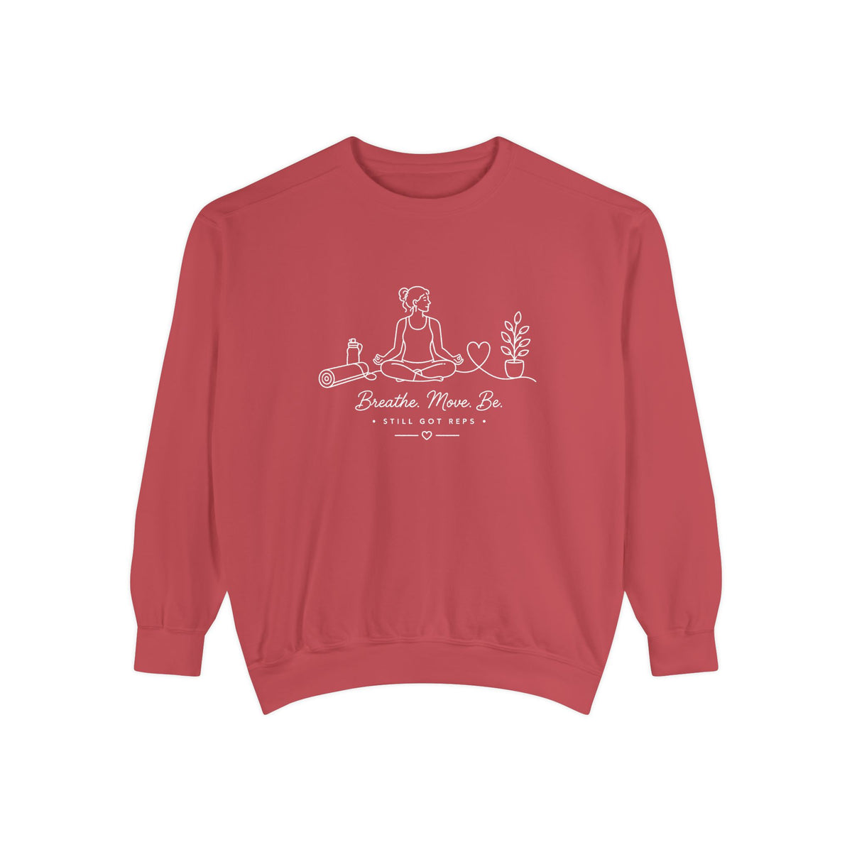 Mindful Living Pullover | Breathe Move Be Graphic Sweatshirt | Active Lifestyle Top