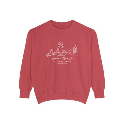 Mindful Living Pullover | Breathe Move Be Graphic Sweatshirt | Active Lifestyle Top