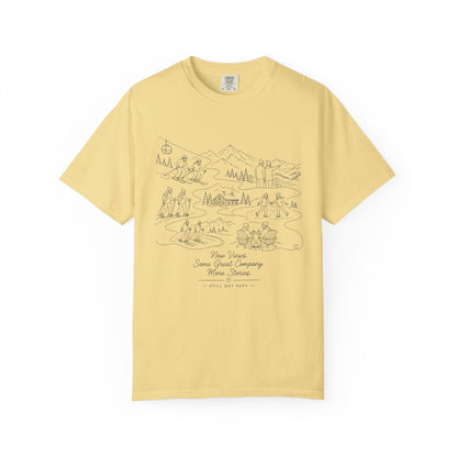 Adventure Map T-Shirt — Minimal Hand-Drawn Wilderness Graphic