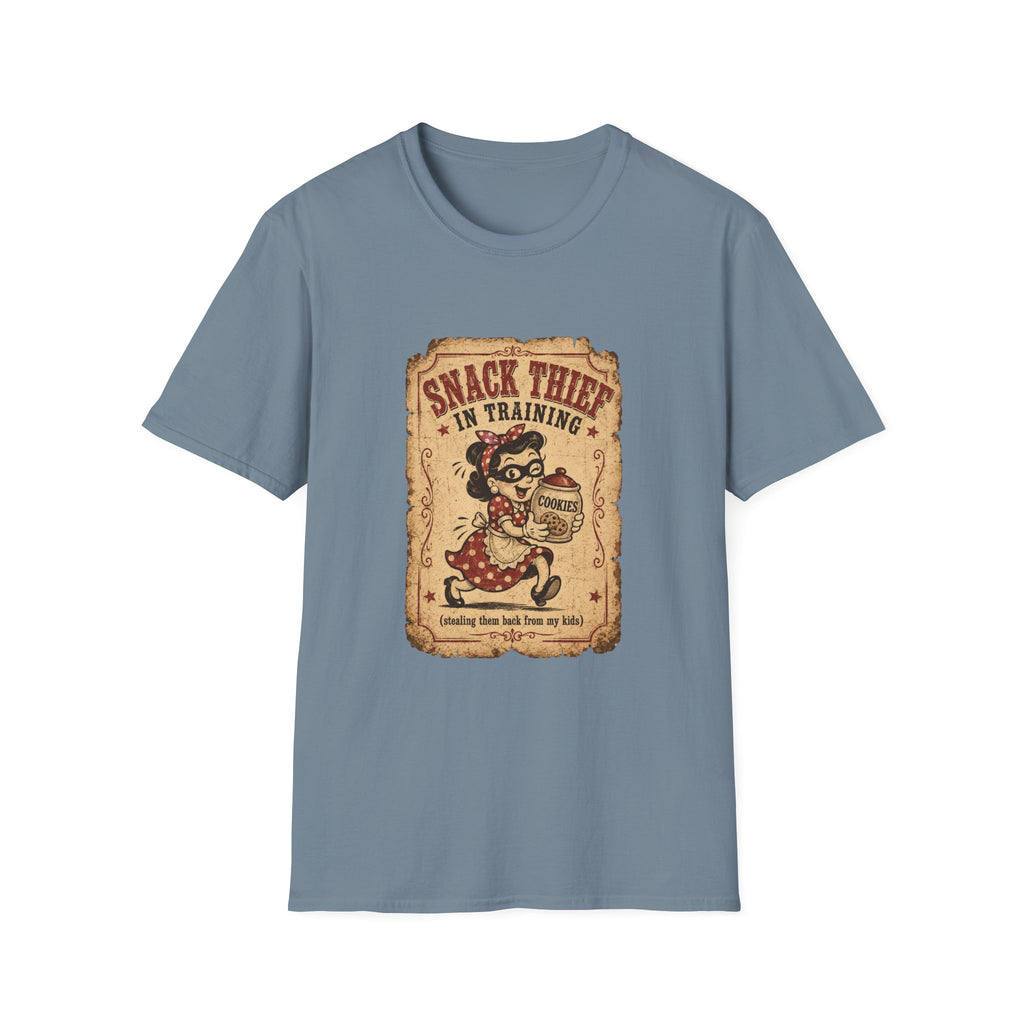 Snack Thief T-Shirt — Funny Retro Cookie Lover Tee ("Snack Thief in Training")