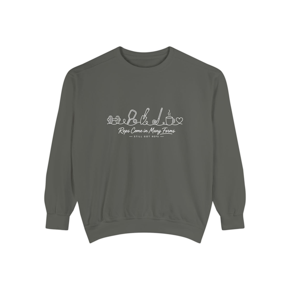 Athletic Longevity Pullover | Reps Come in Many Forms Graphic Sweatshirt | Active Aging Top